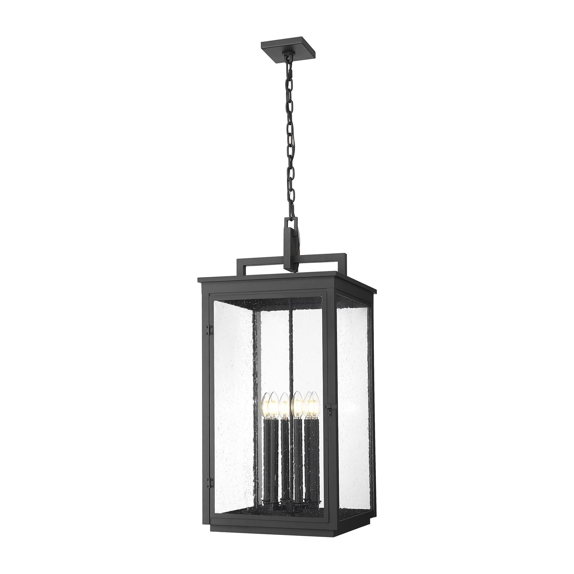 Shown in Sand Black finish and Clear Seedy glass and Clear Seedy shade