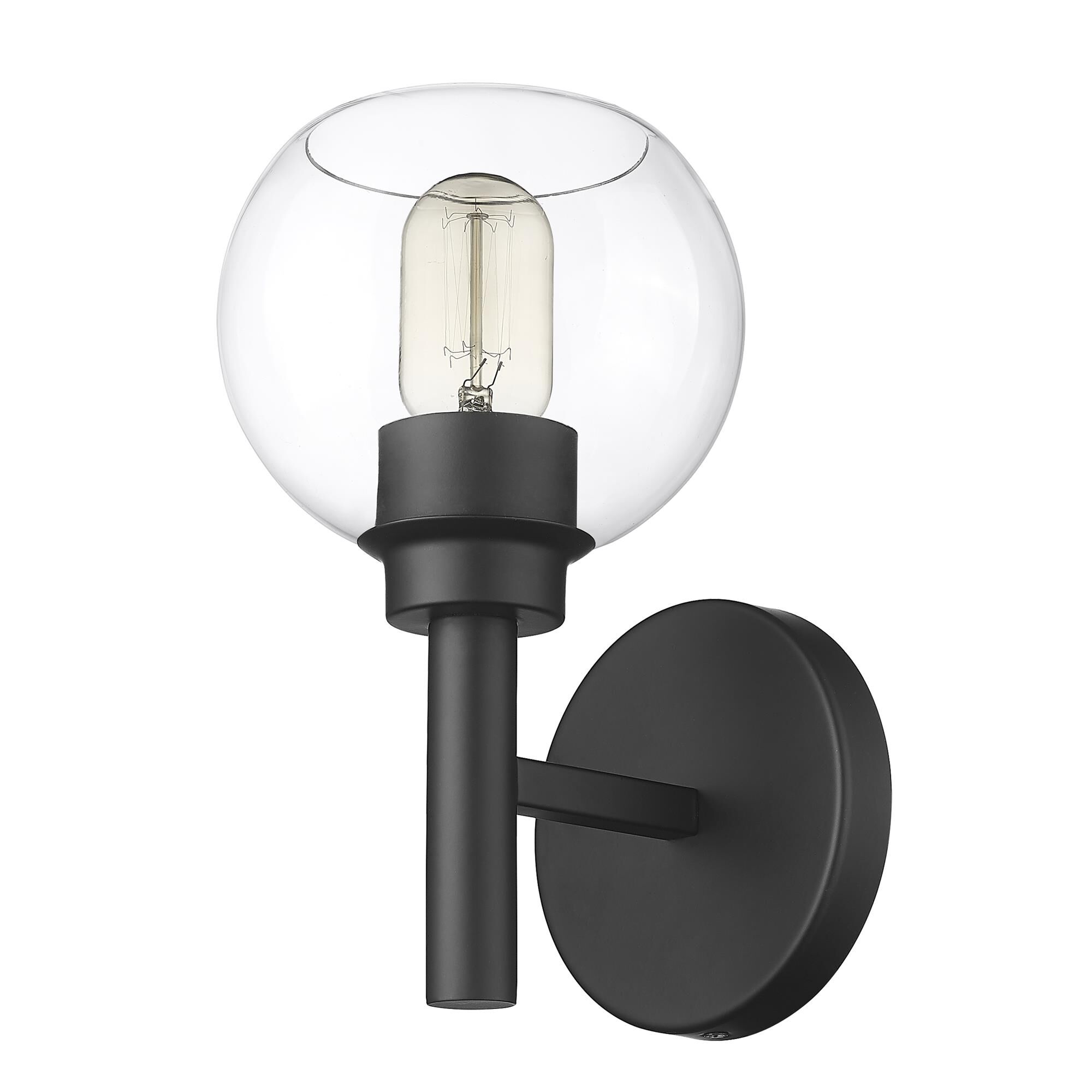 Shown in Matte Black finish and Clear glass