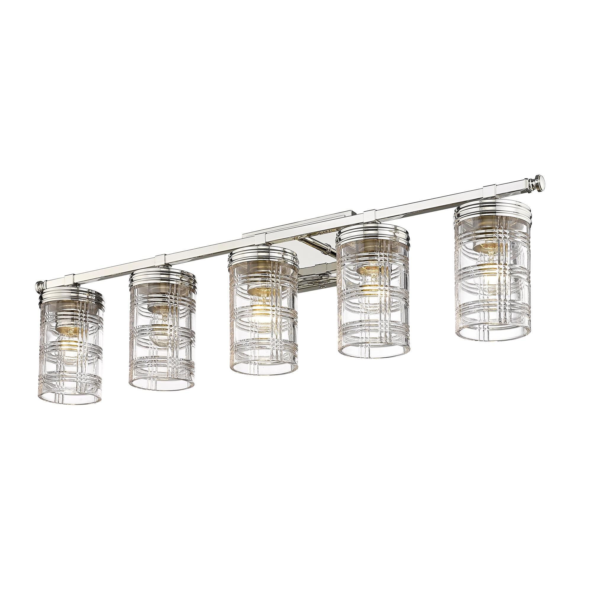 Shown in Polished Nickel finish and Clear glass