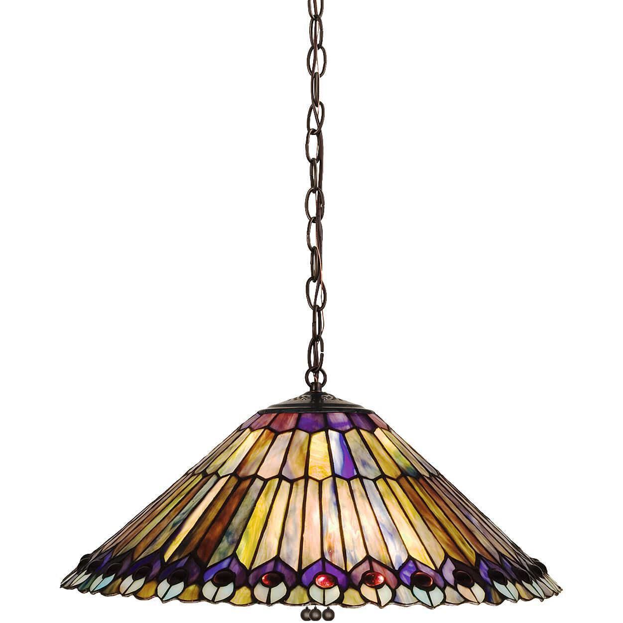 Shown in Mahogany Bronze finish and Moss-Amber-Jade-Amethyst-Cobalt glass