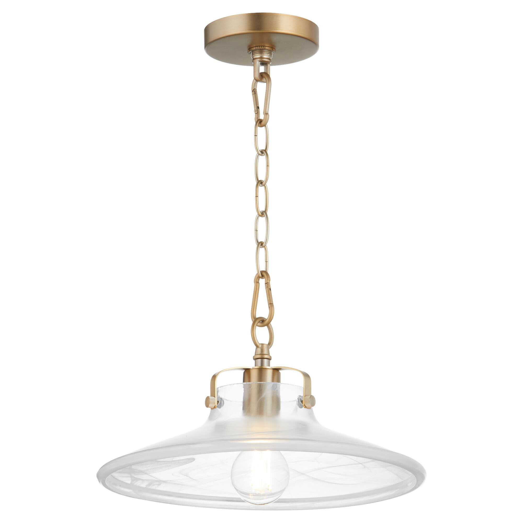 Shown in Aged Brass finish and Marbled Alabaster glass