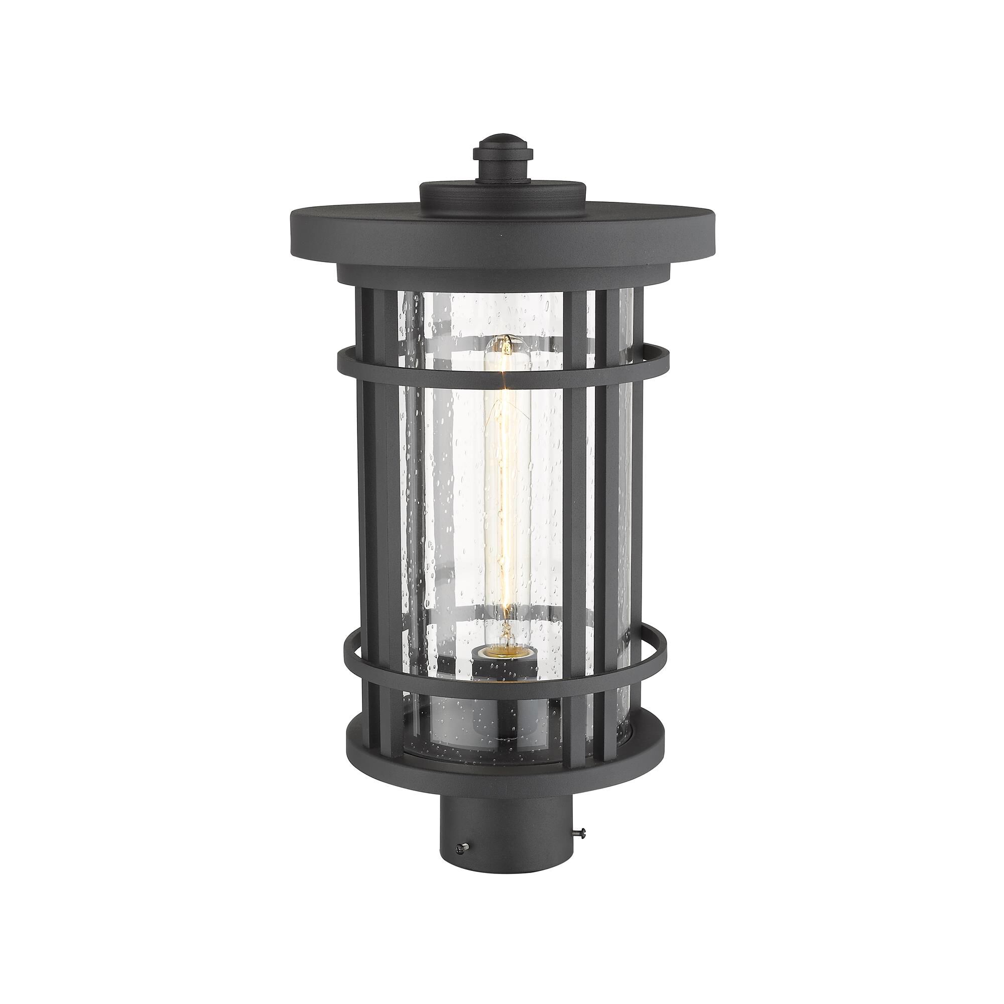 Shown in Black finish and Glass shade