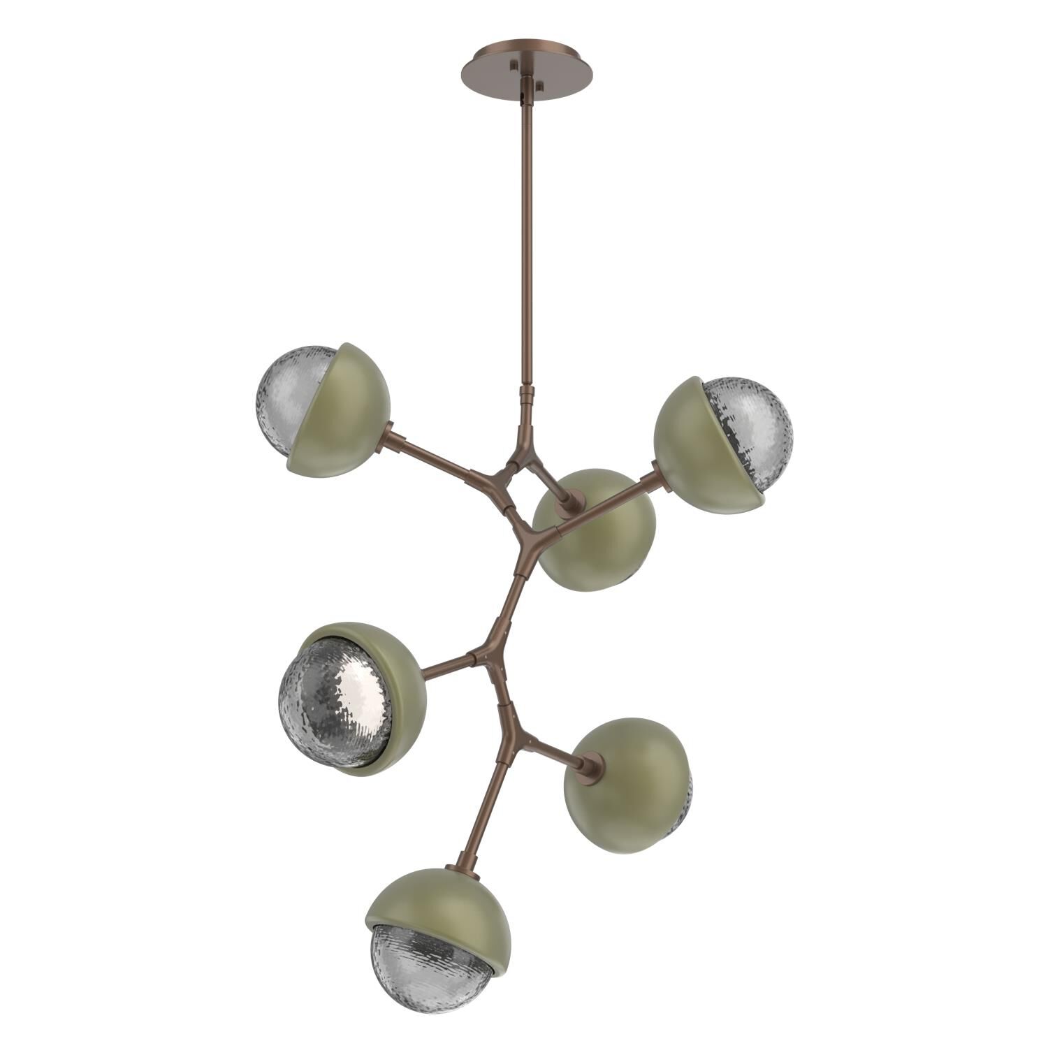 Shown in Burnished Bronze finish and Smoke glass and Sage Green accent
