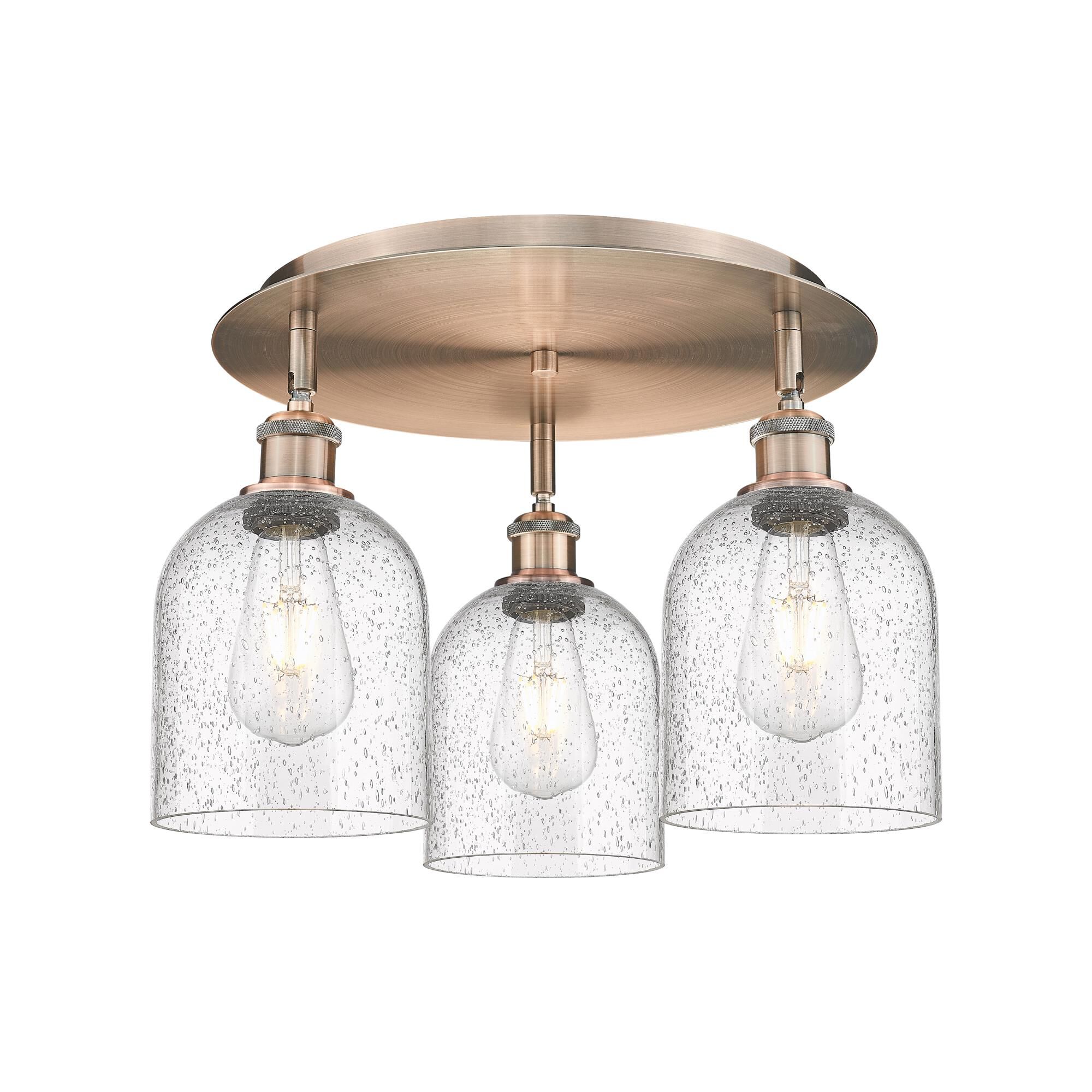 Shown in Antique Copper finish and Seedy glass