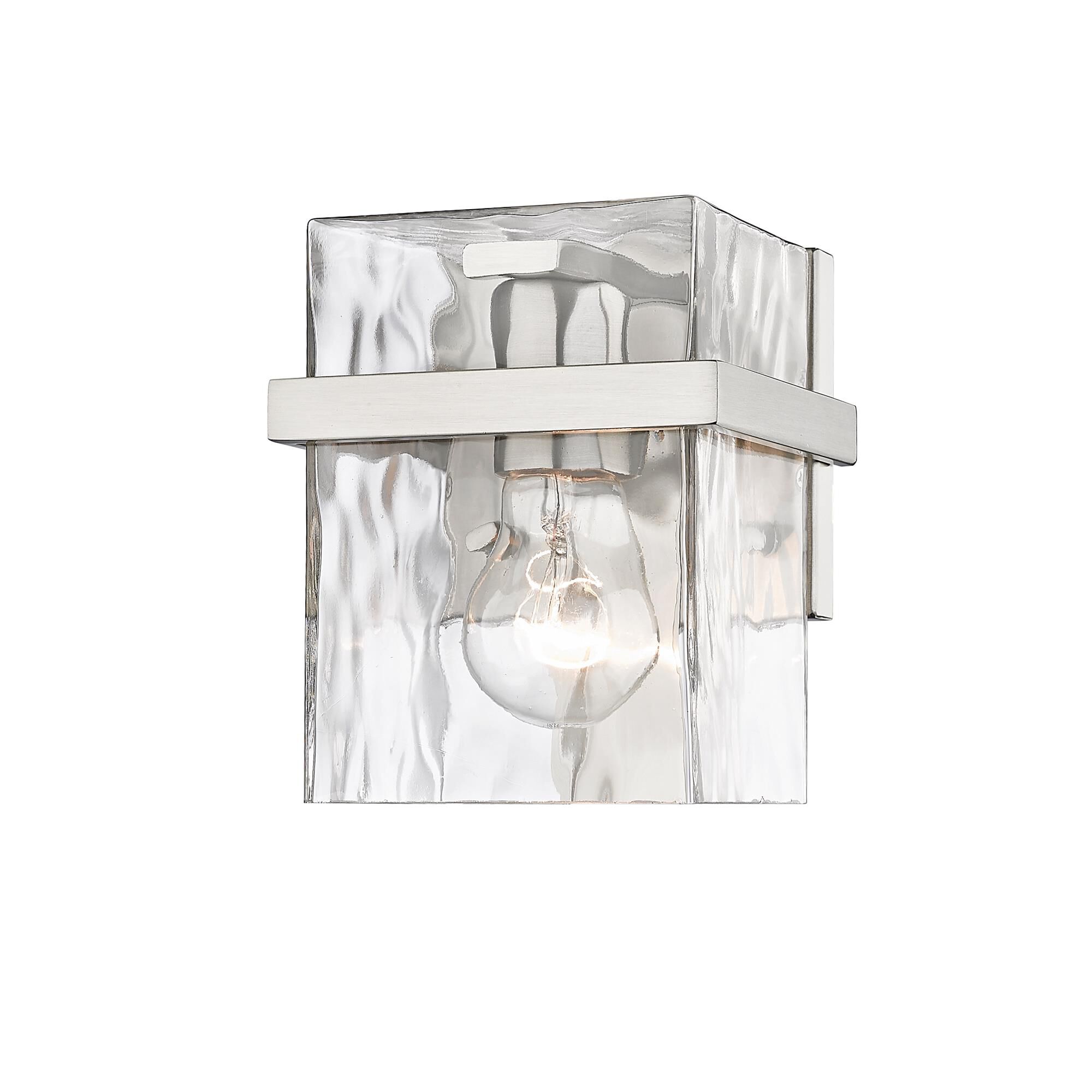 Shown in Brushed Nickel finish and Glass shade