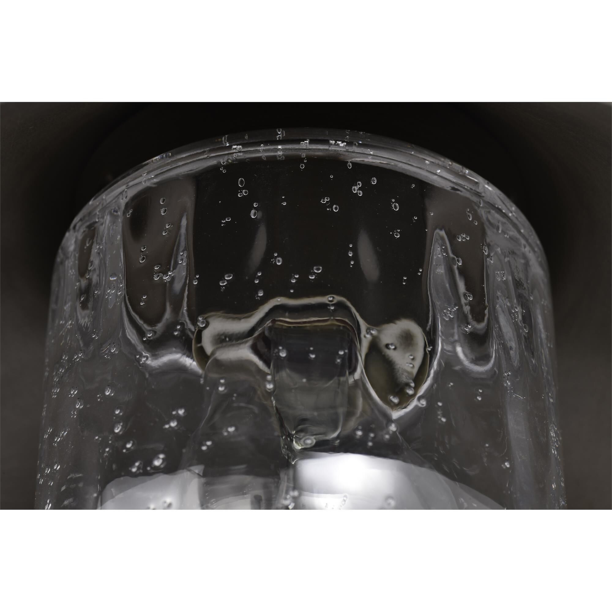 Shown in Bronze finish and Clear Seeded glass