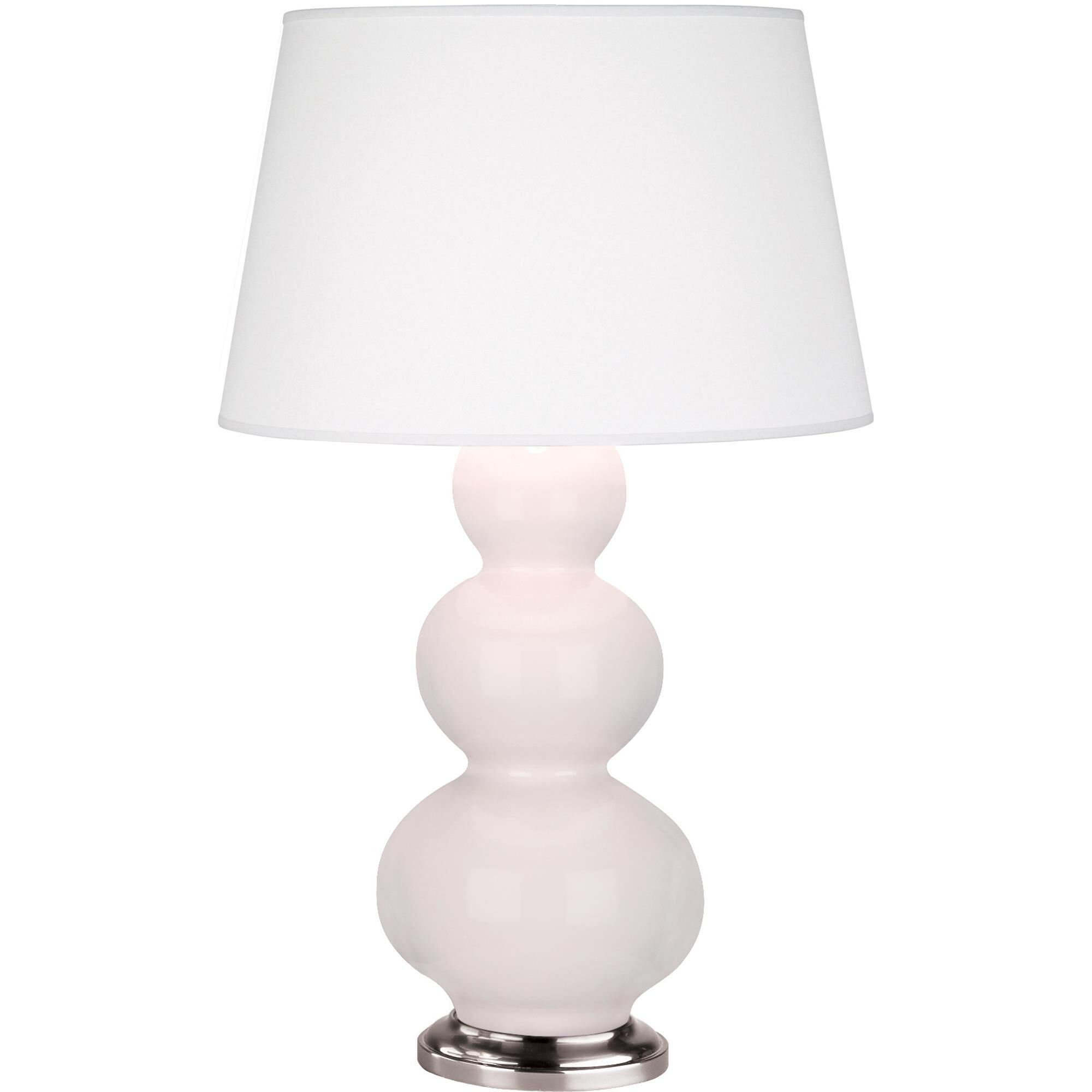 Shown in Rose Water finish and Pearl Dupioni shade and Antique Silver accent