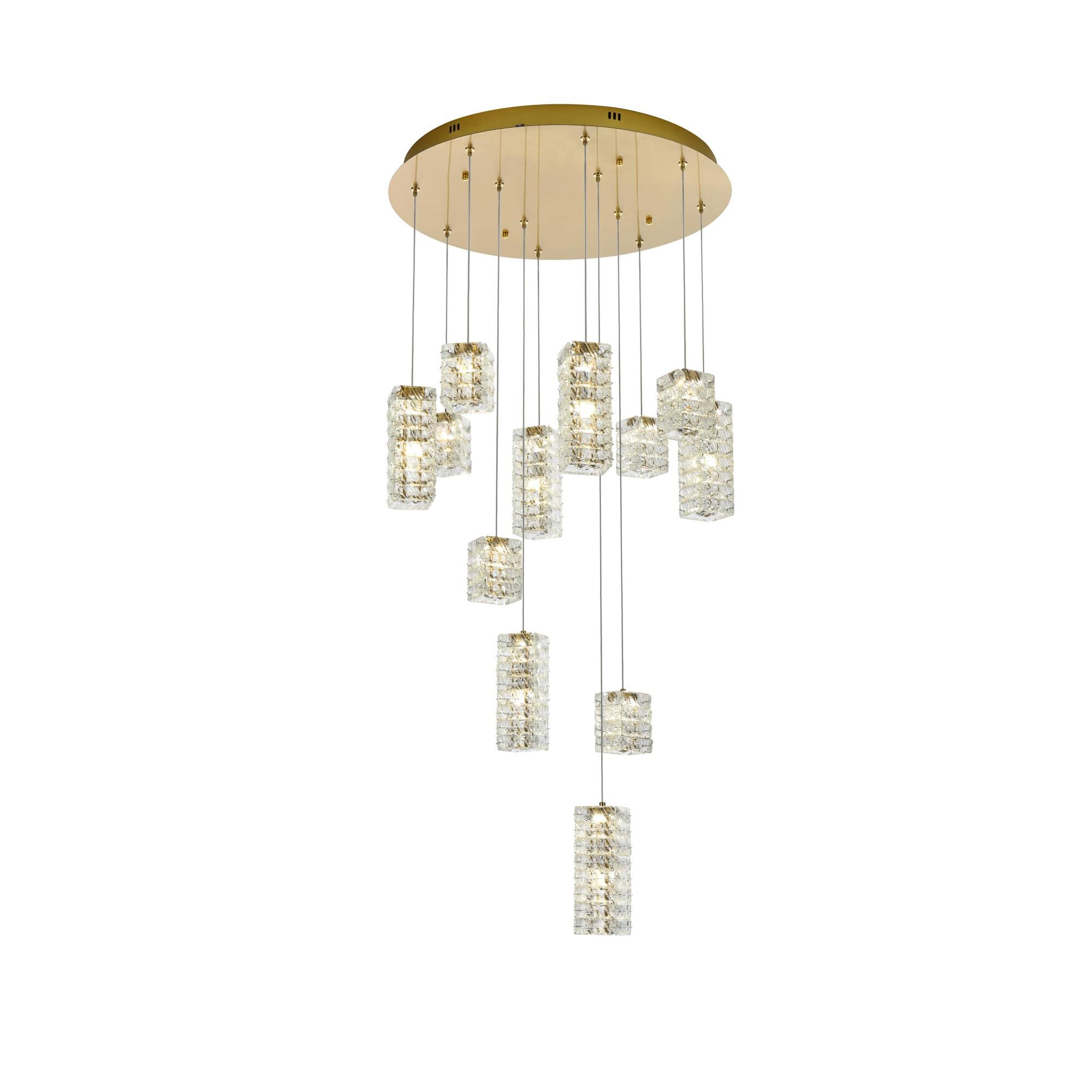 Aston 28 Inch Multi Light Pendant by Elegant Lighting