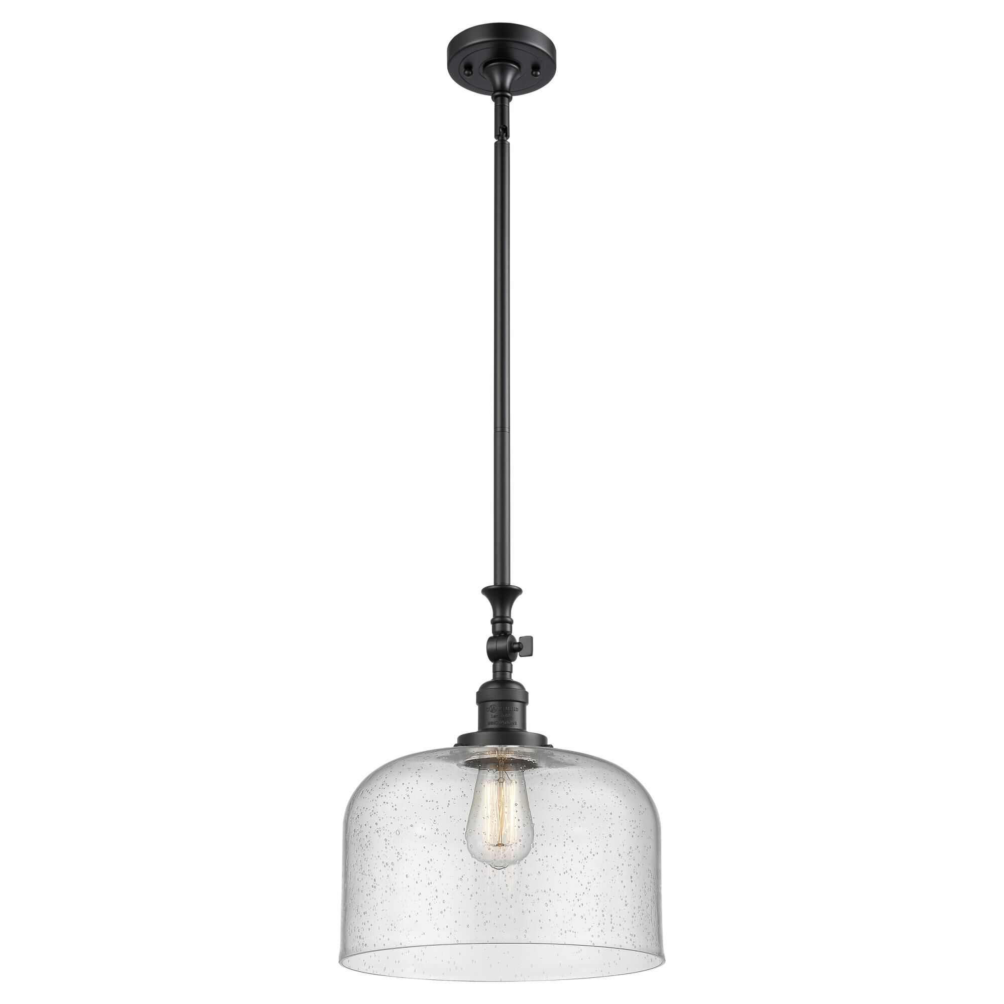 Shown in Matte Black finish and Seedy glass