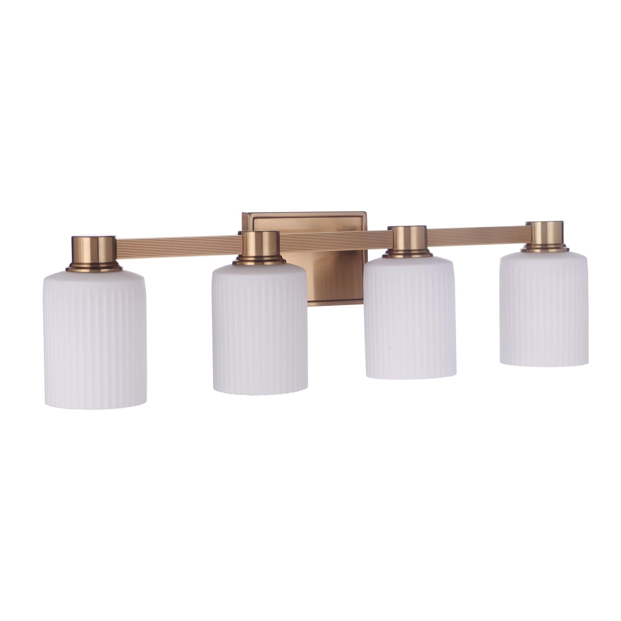 Shown in Satin Brass finish and Frostwhite glass