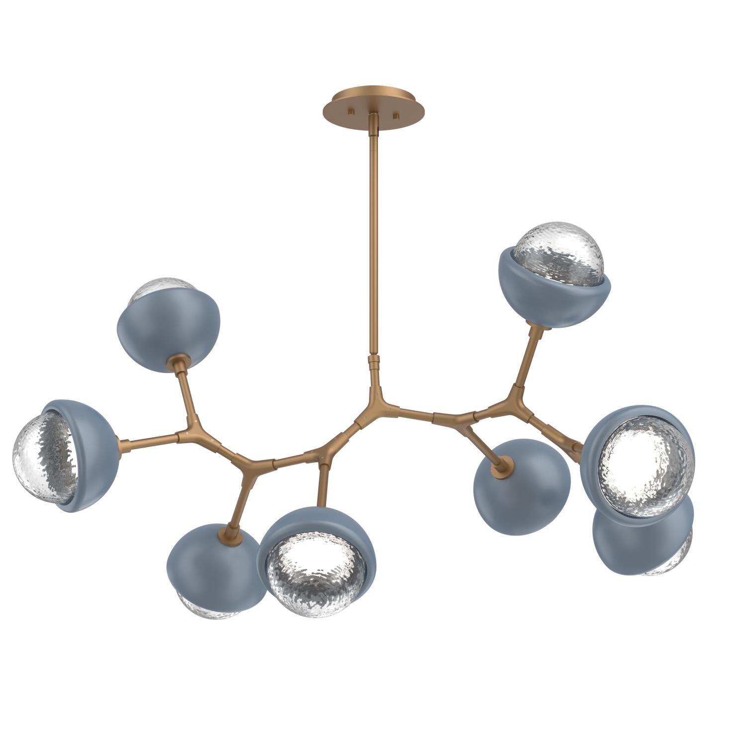 Levi Wilson Cabochon 38 Inch Linear Suspension Light by Hammerton Studio