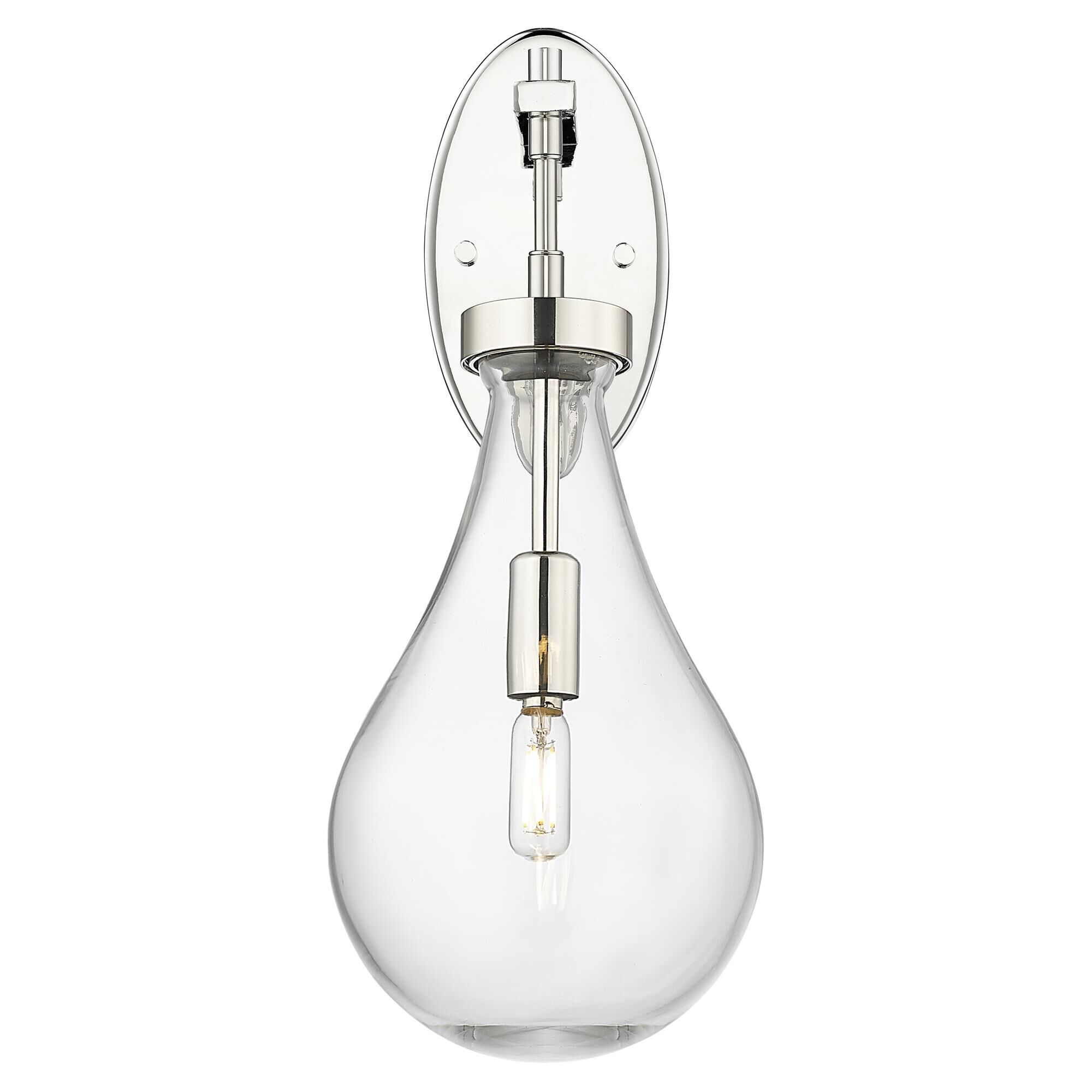 Shown in Polished Nickel finish and Clear glass