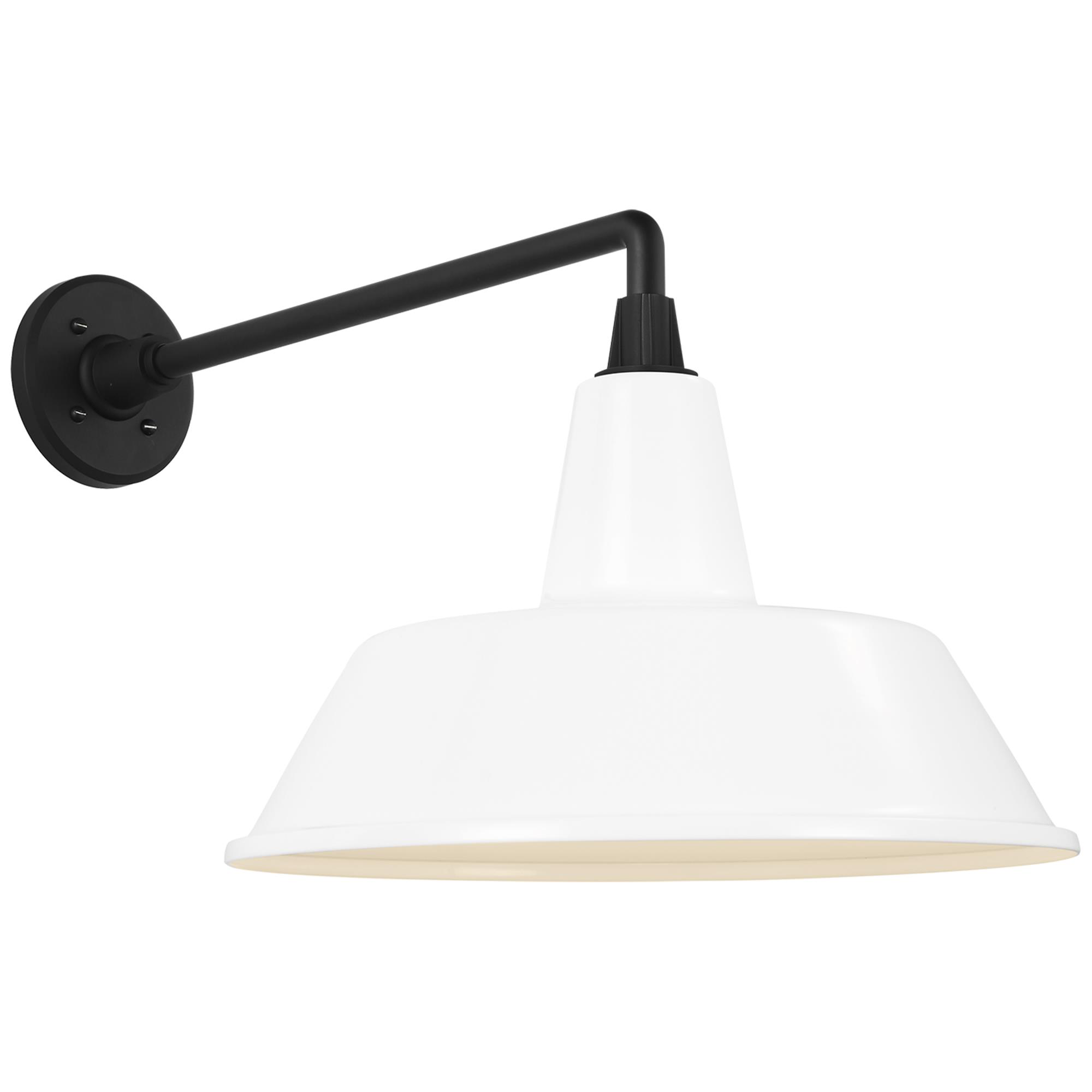 Shown in Matte Black finish and White shade