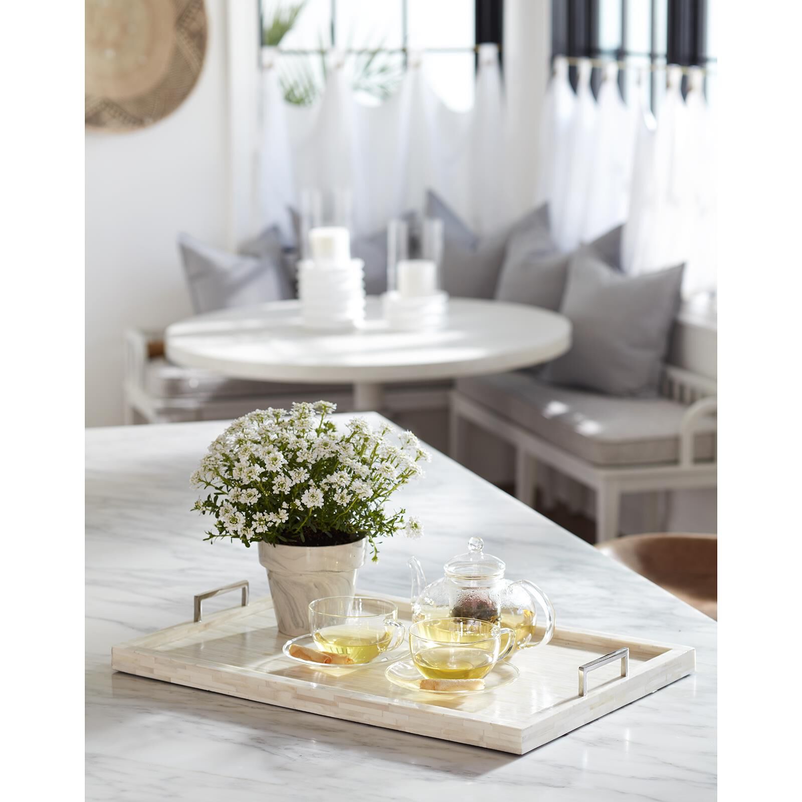 White Bone 24 Inch Tray by Regina Andrew