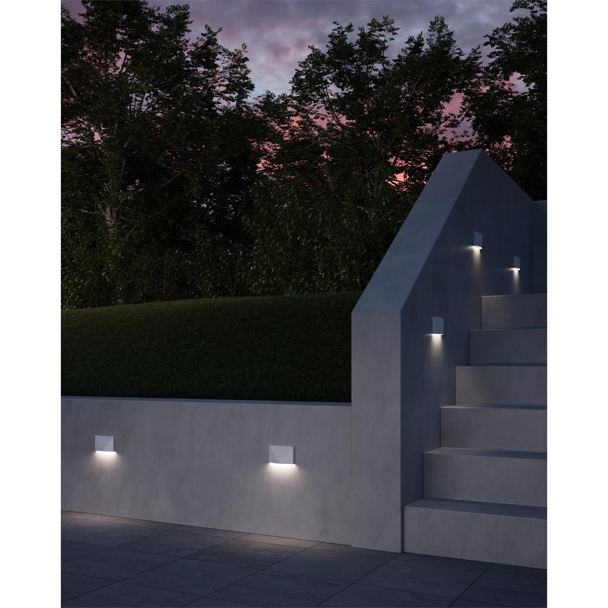 Shown in White finish and Clear glass