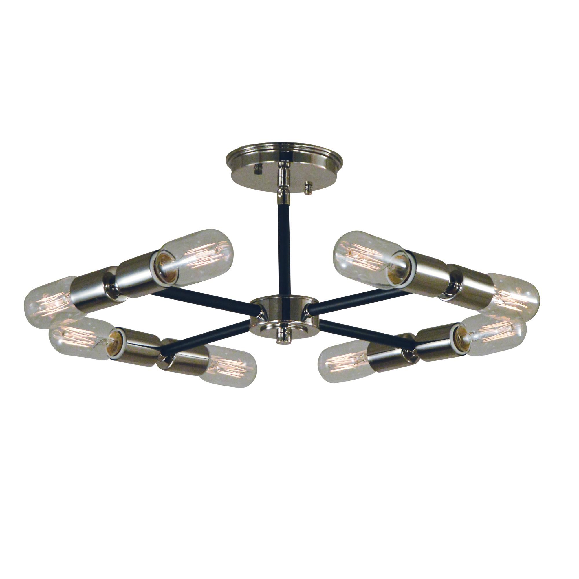 Shown in Polished Nickel With Matte Black Accents finish