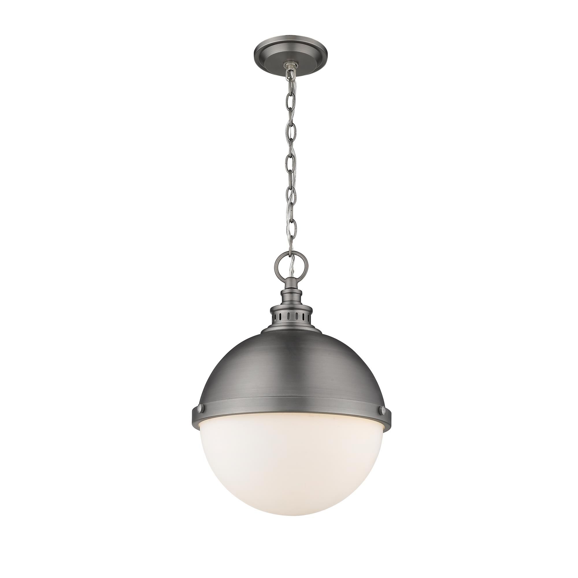Shown in Antique Nickel finish and Glass shade