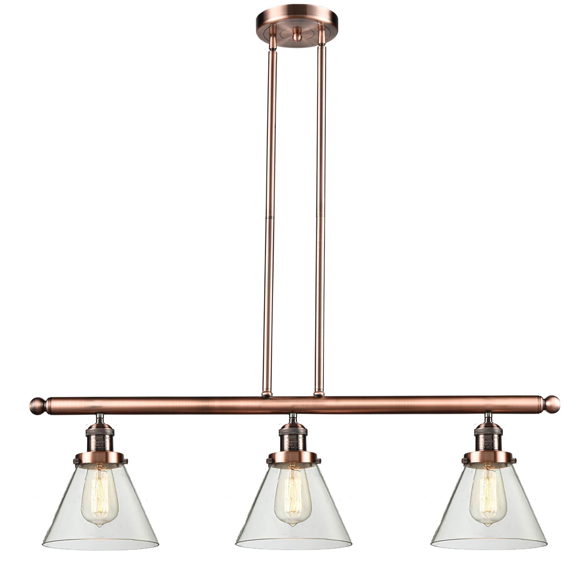 Shown in Antique Copper finish and Clear glass