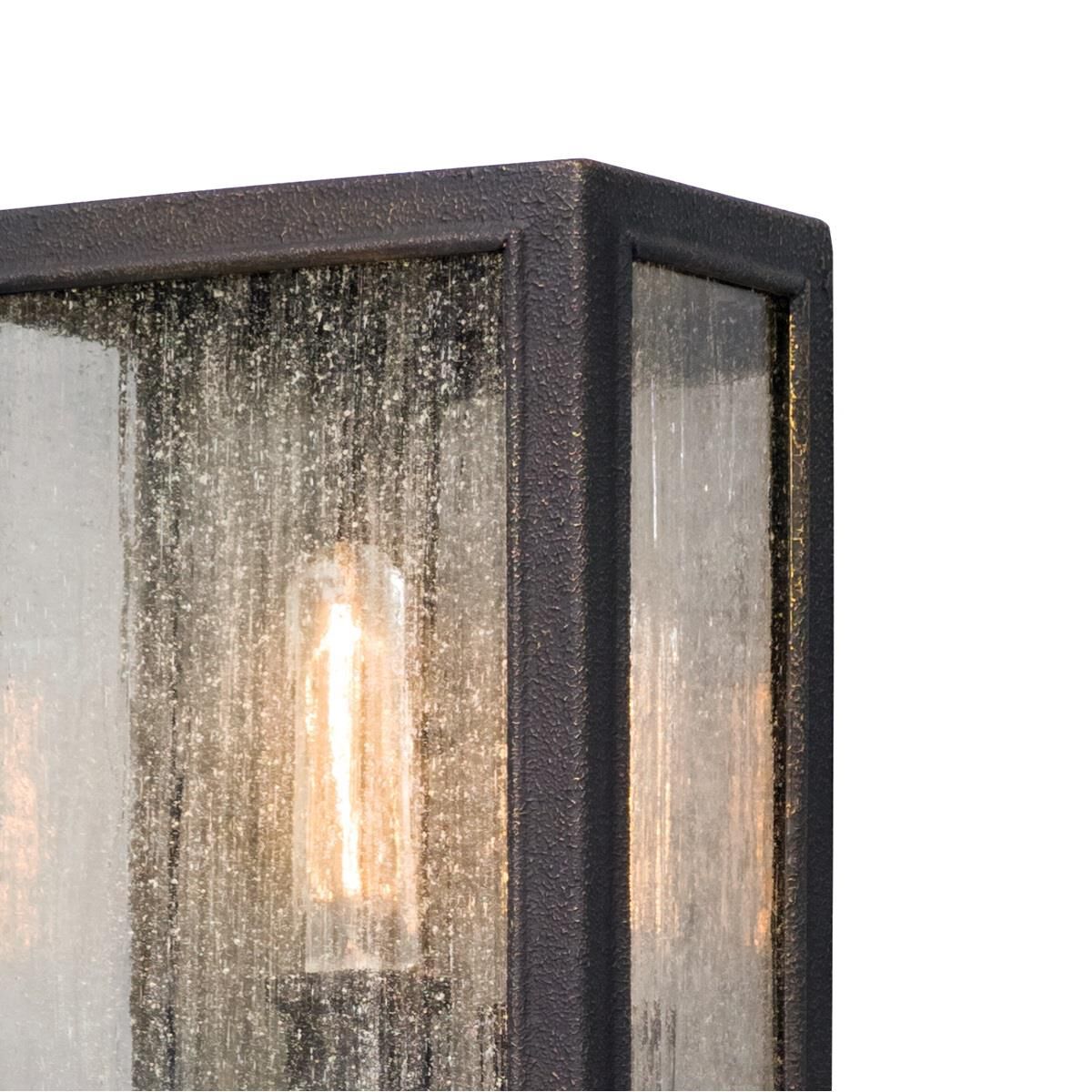 Shown in Vintage Bronze finish and Seeded Clear glass