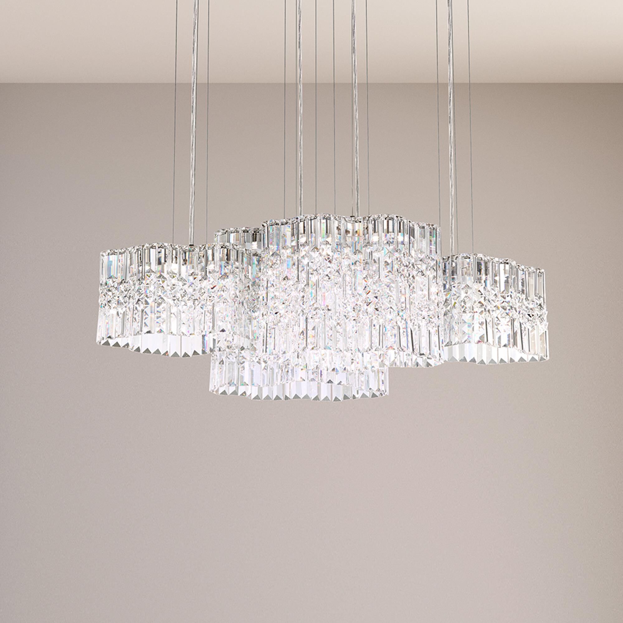 Shown in Polished Stainless Steel finish and Clear Optic crystal