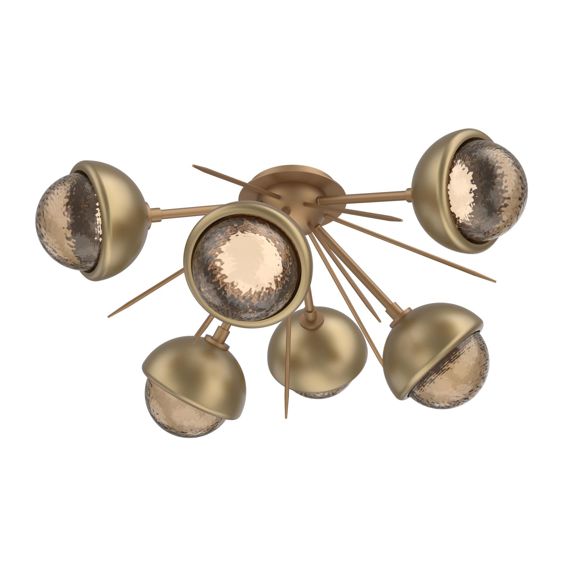 Shown in Novel Brass finish and Bronze glass and Gilded Brass accent