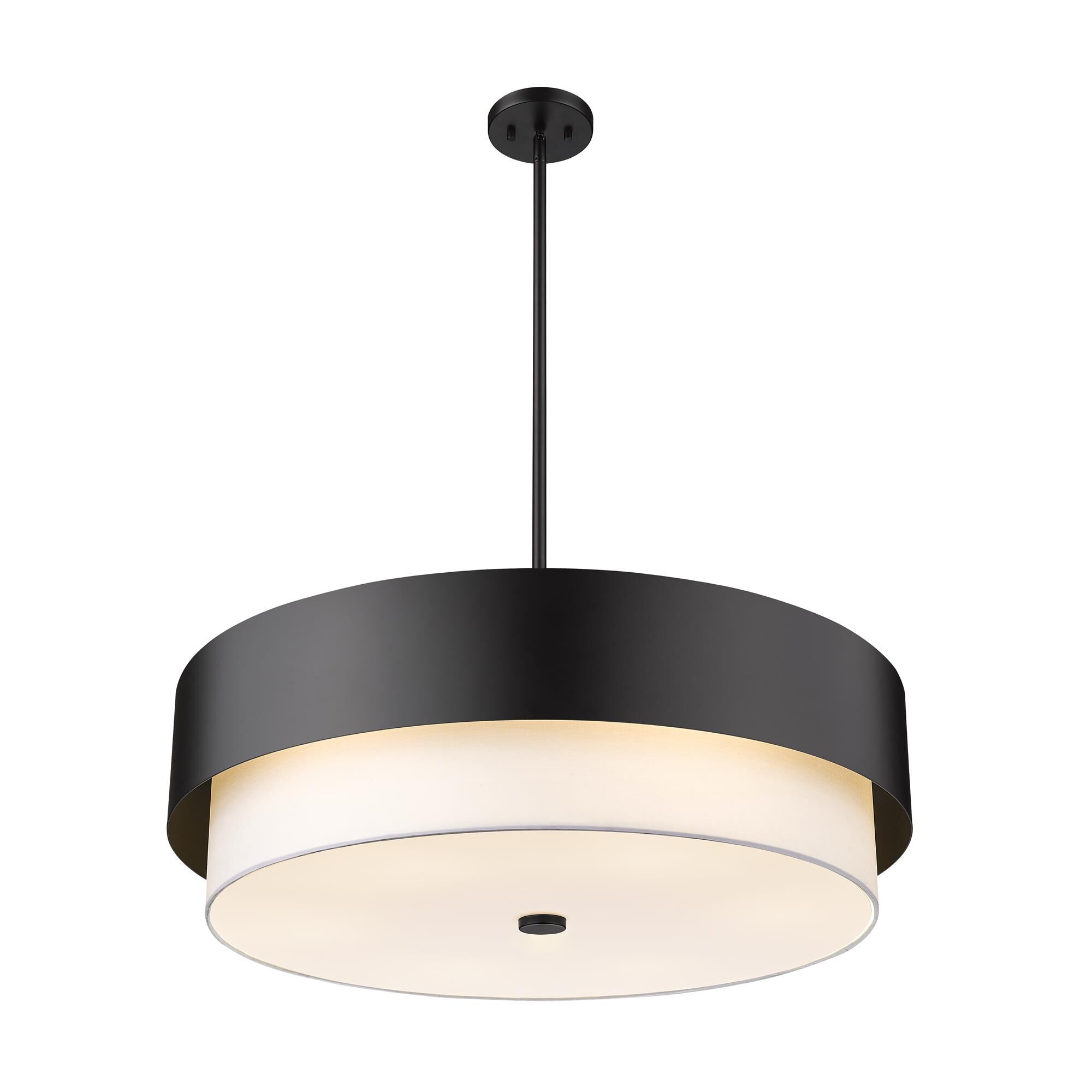 Shown in Matte Black finish and White glass