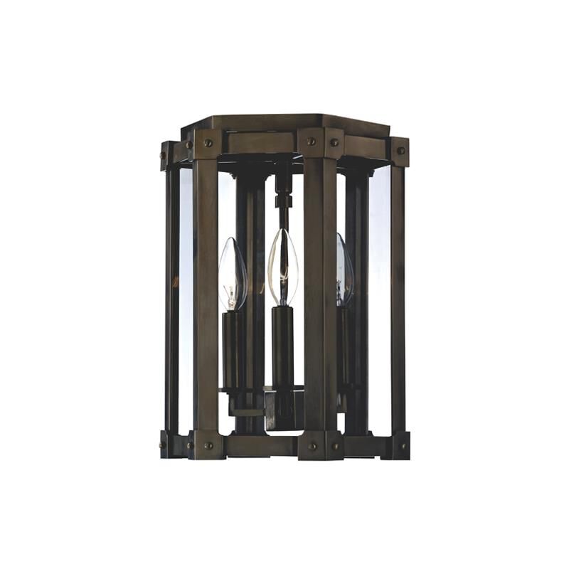 Shown in Distressed Bronze finish and Clear glass