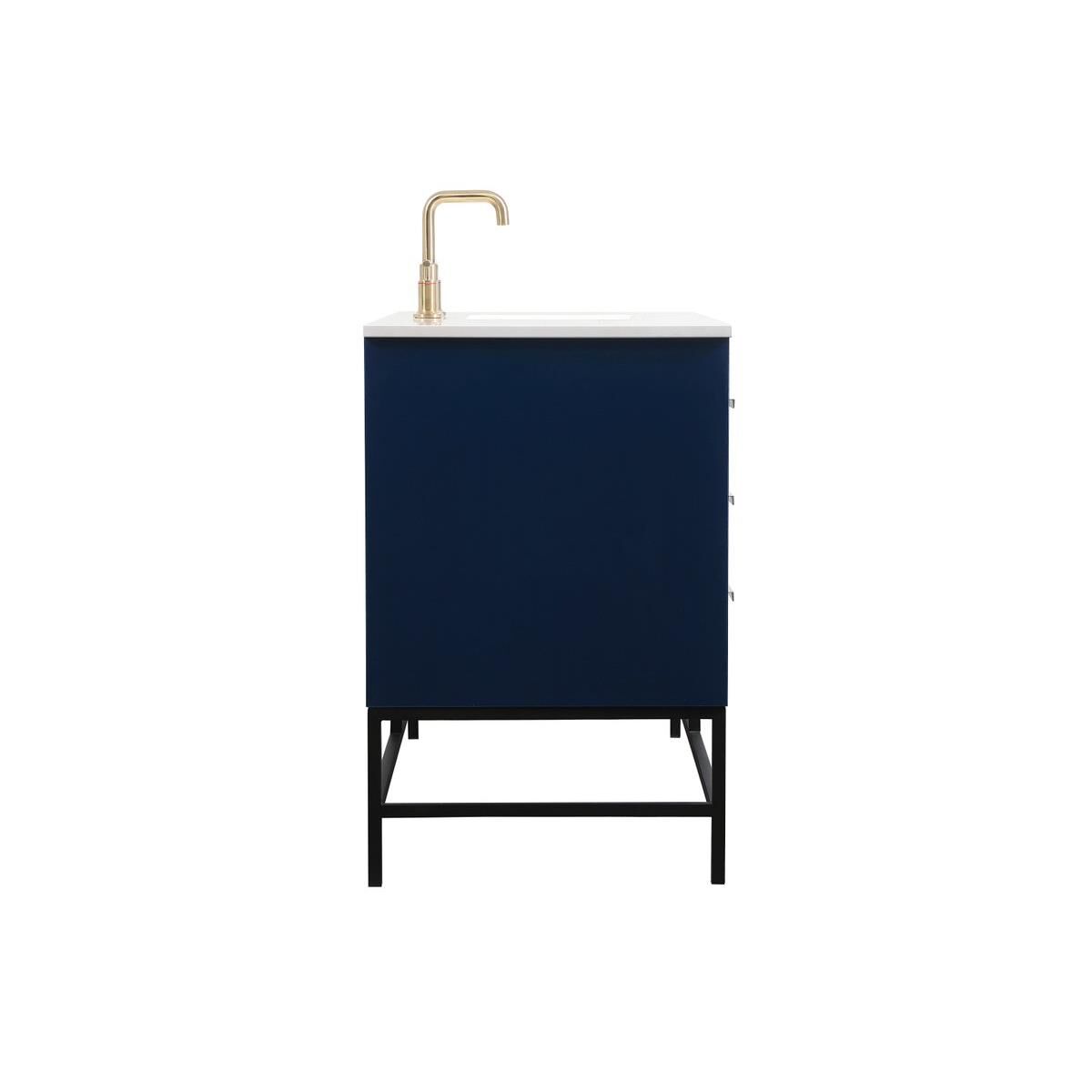 Shown in Blue finish and Without Backsplash accent