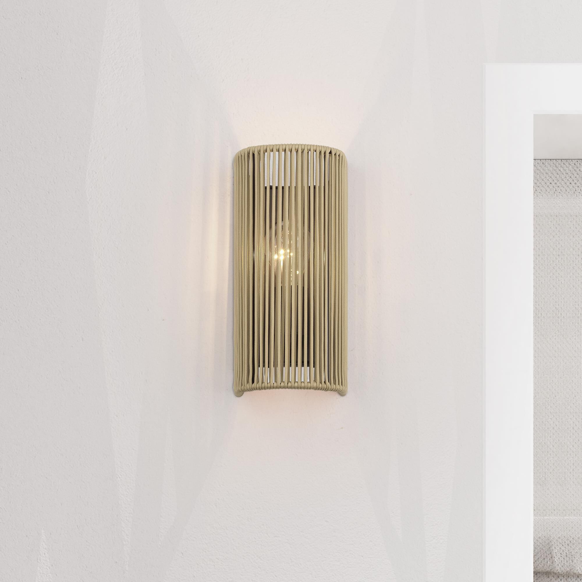 Shown in English Bronze finish and Hand-Woven Venetian Gold Color Polyester Rope shade