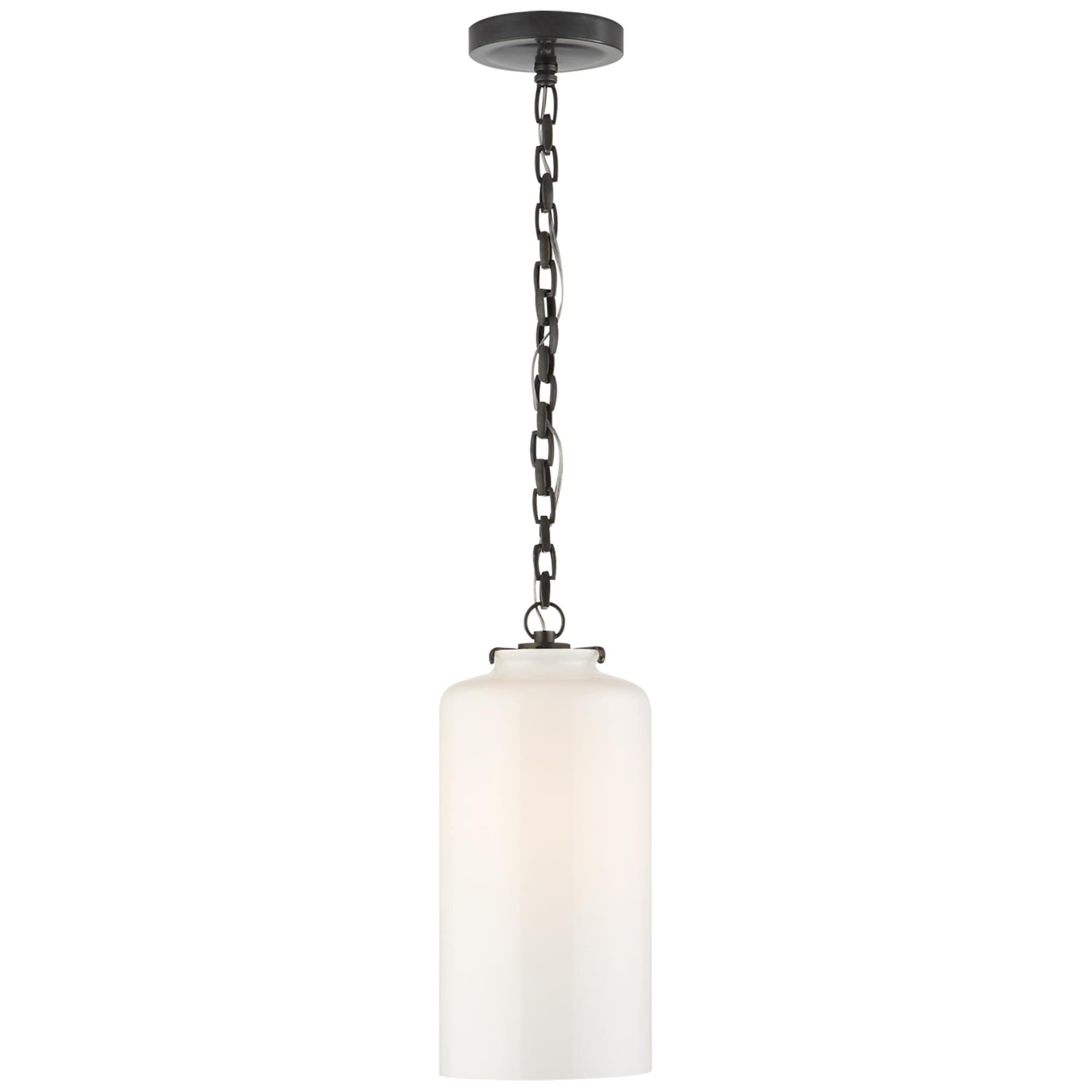 Shown in Bronze finish and White glass