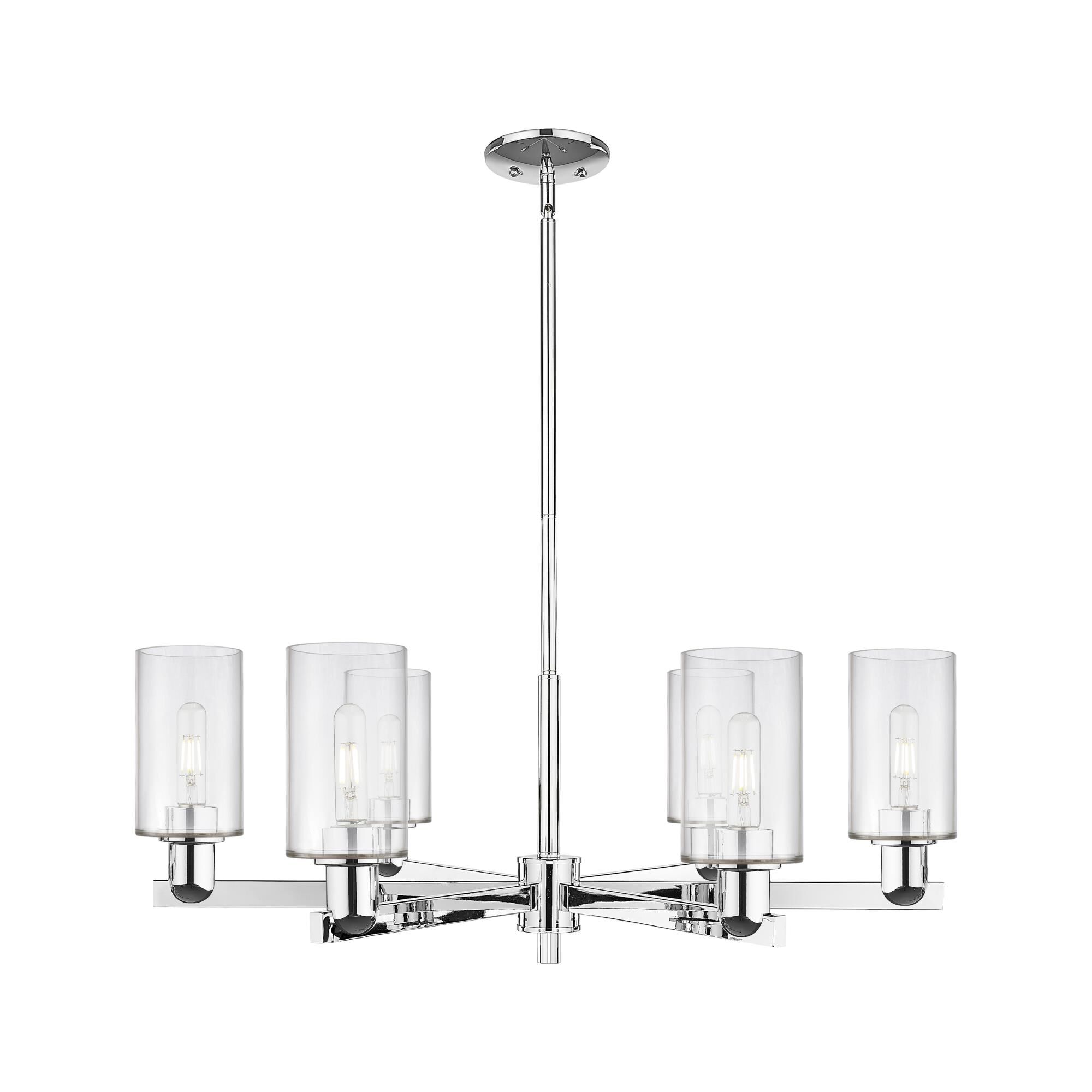 Shown in Polished Chrome finish and Clear glass