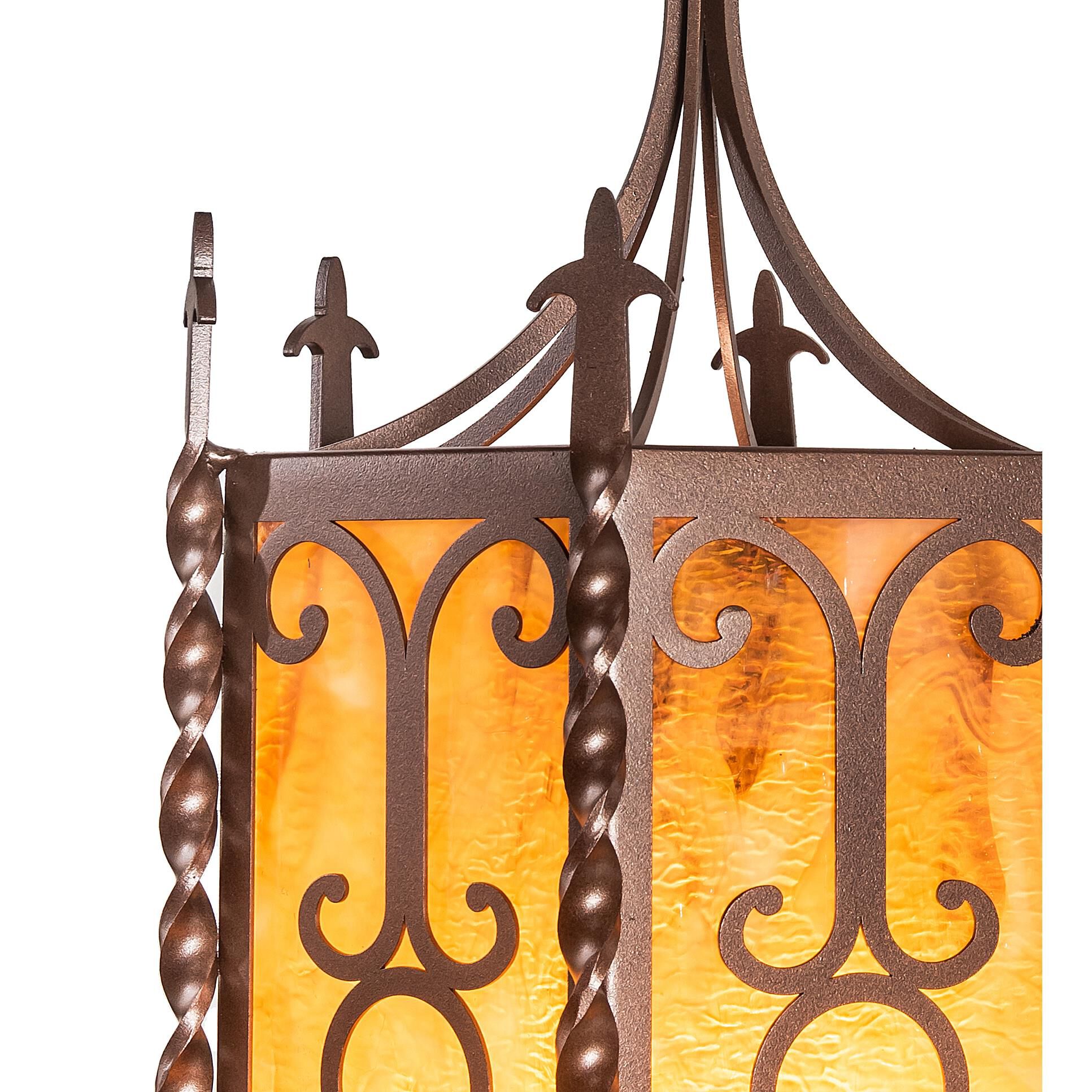 Shown in Mahogany Bronze finish and Amber /Acrylic glass