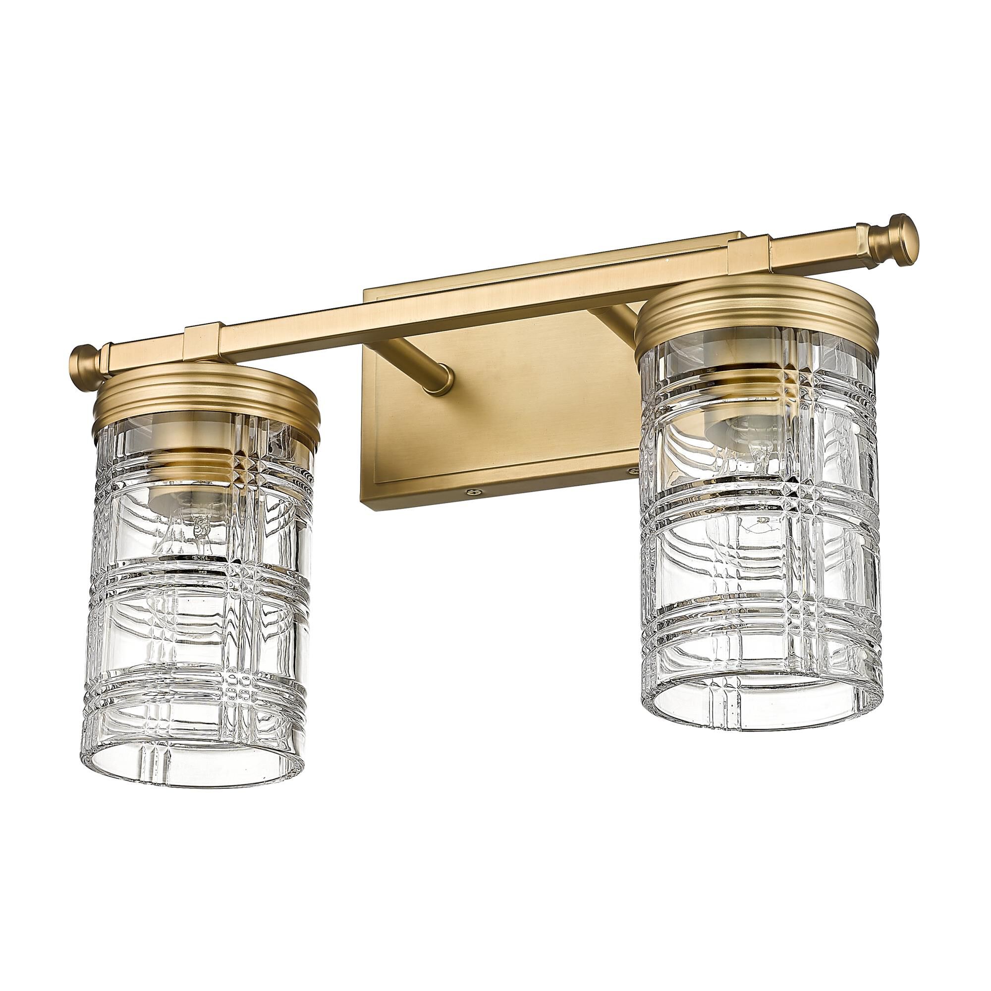 Shown in Heirloom Gold finish and Clear glass