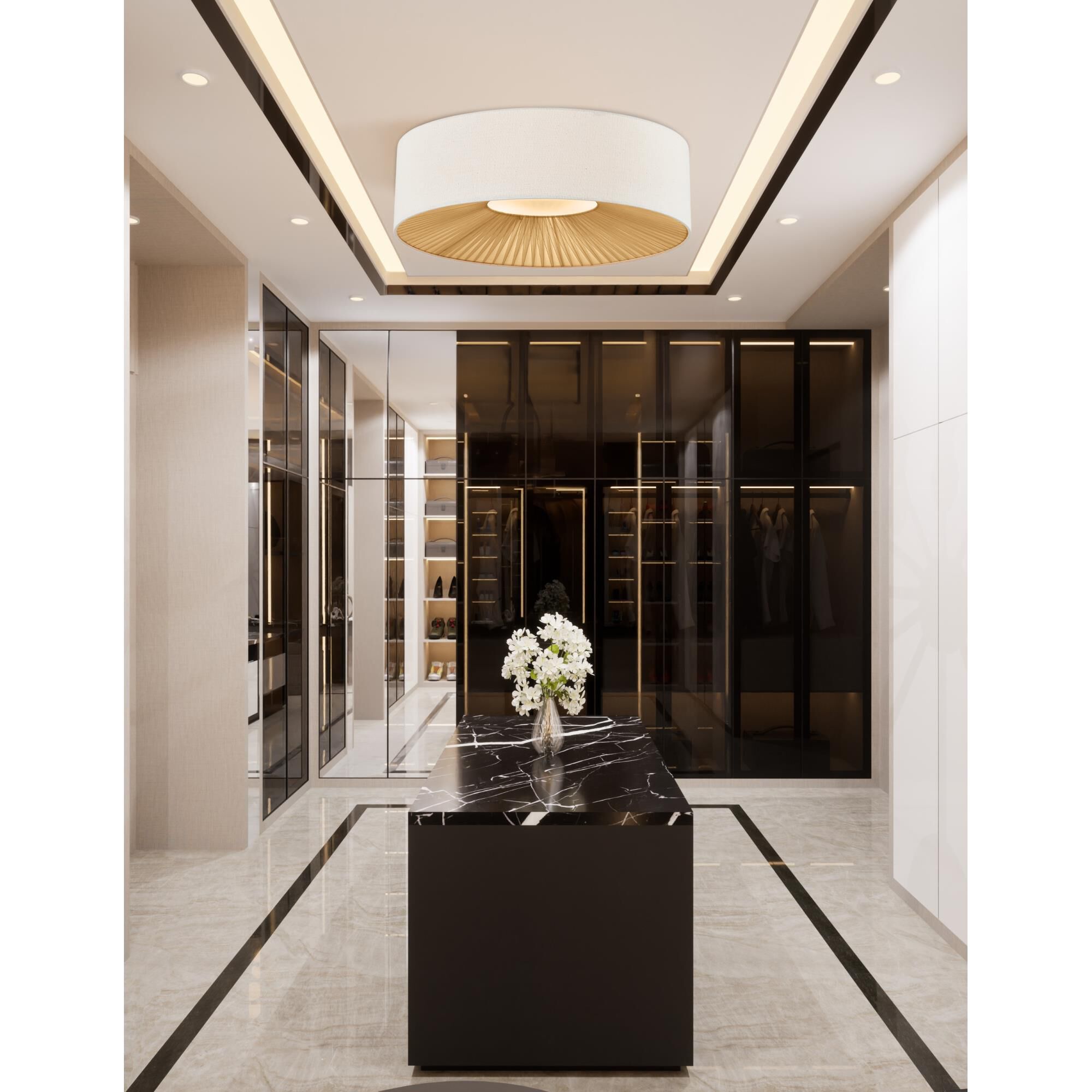 Textile - Warren 30 Inch Flush Mount by Justice Design Group