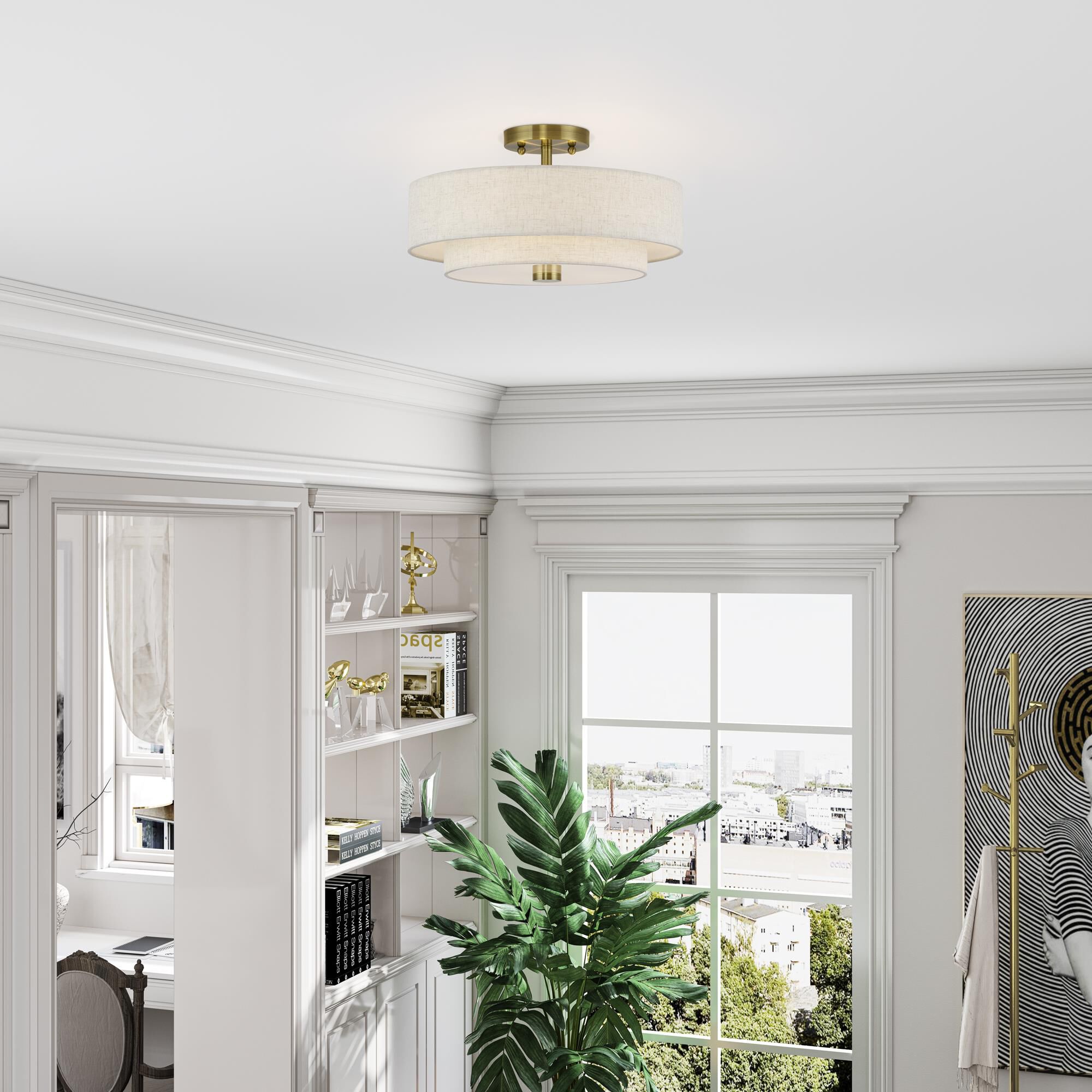 Monroe 15 Inch Semi Flush Mount by Livex Lighting