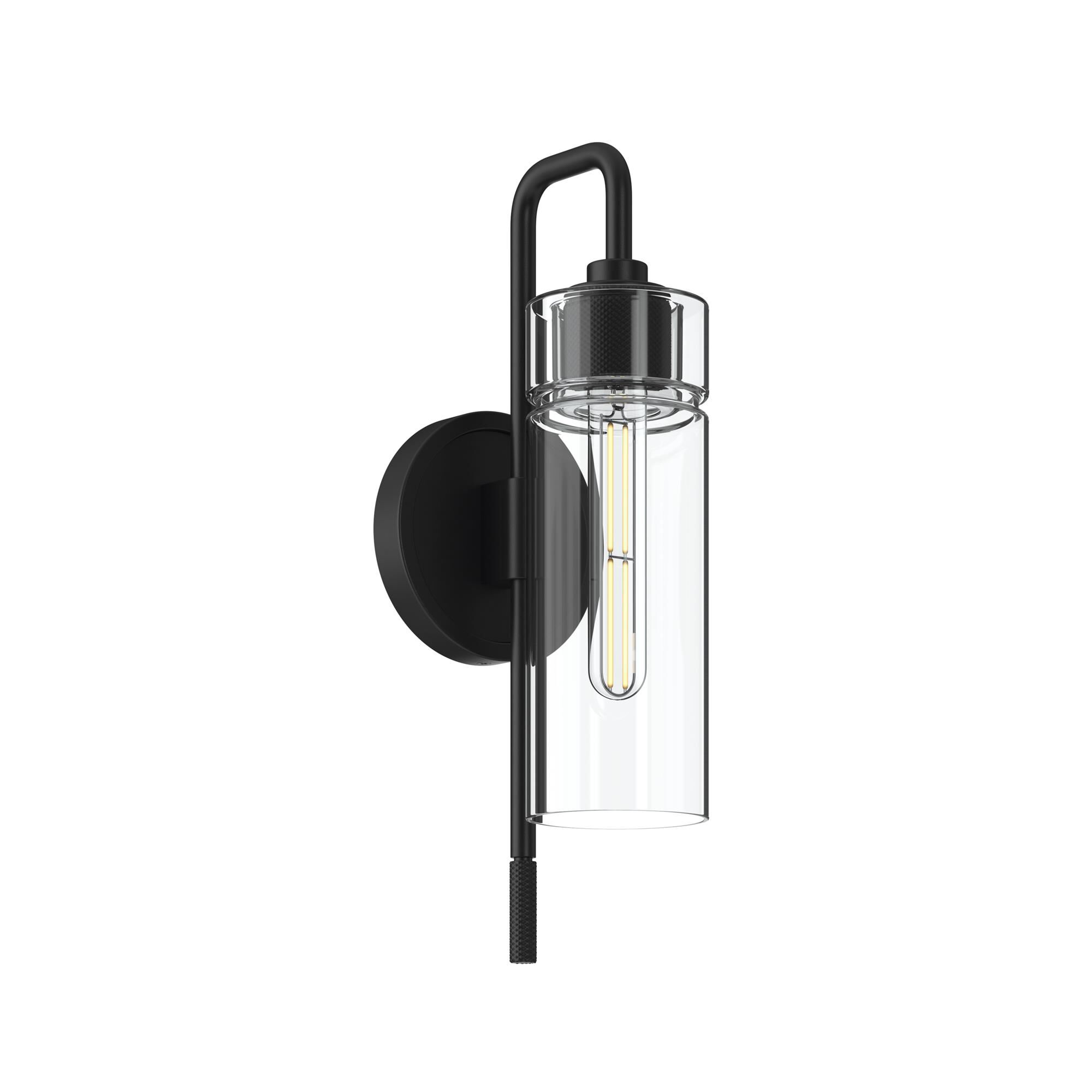 Shown in Black finish and Clear glass