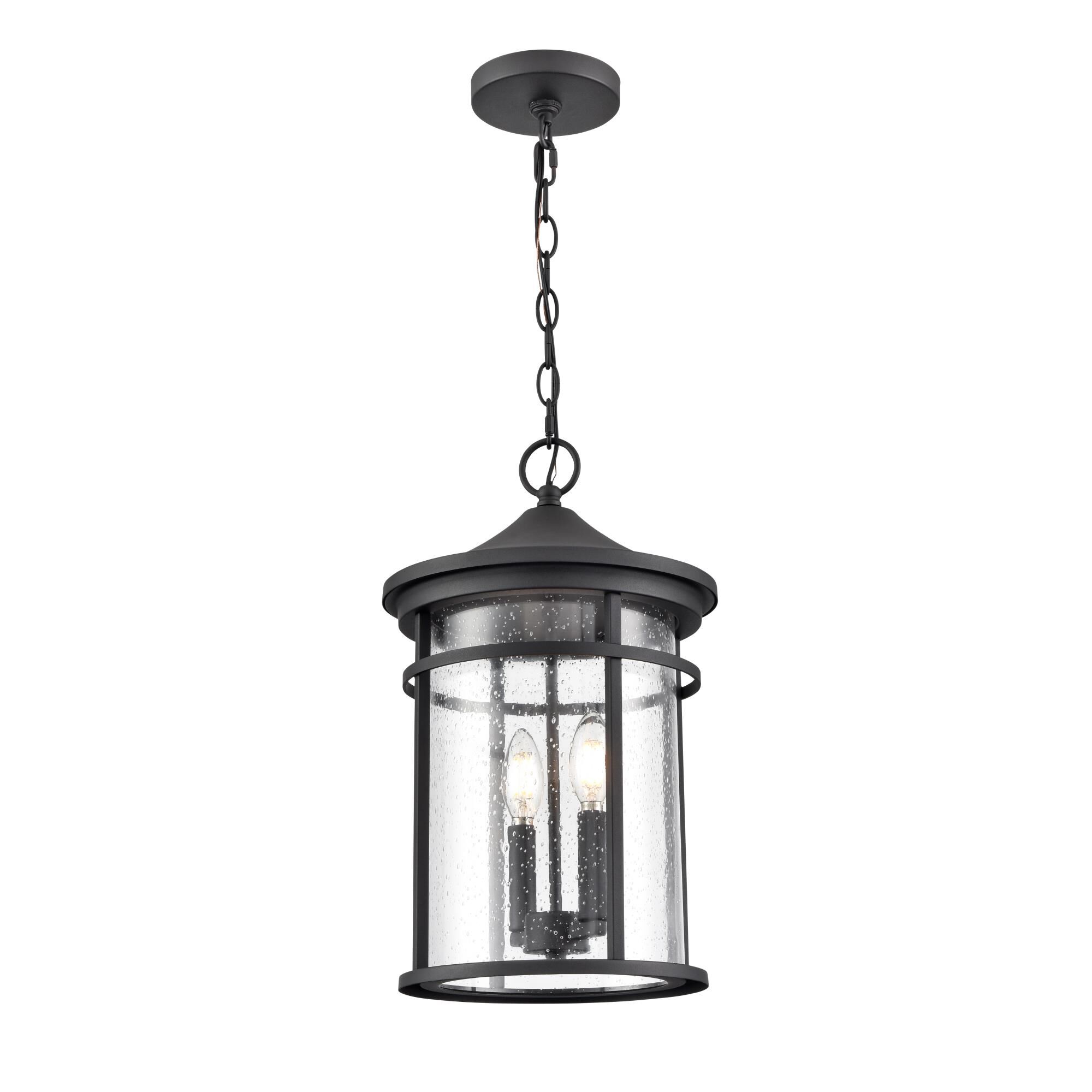 Shown in Textured Black finish and Clear Seeded glass