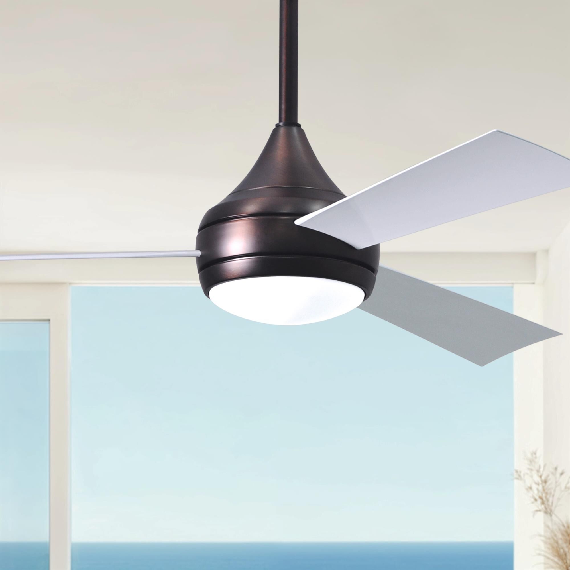 Donaire Outdoor Coastal Wet Rated 52 Inch Ceiling Fan with Light Kit by Matthews Fan Company