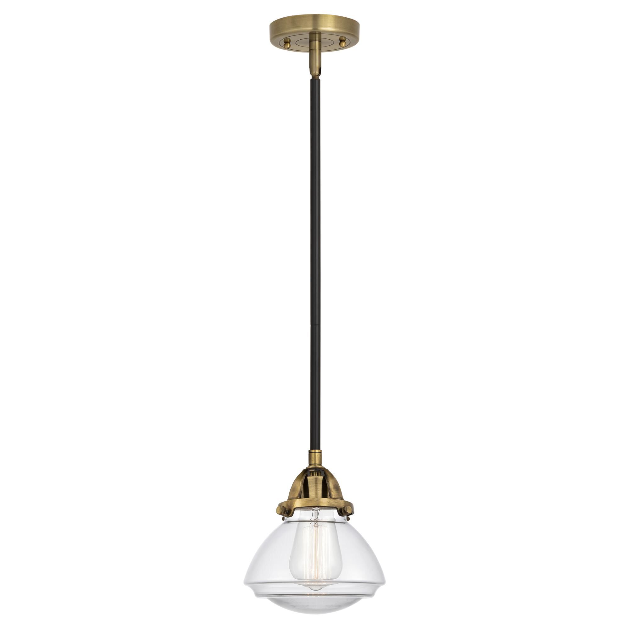 Shown in Black Antique Brass finish and Clear glass