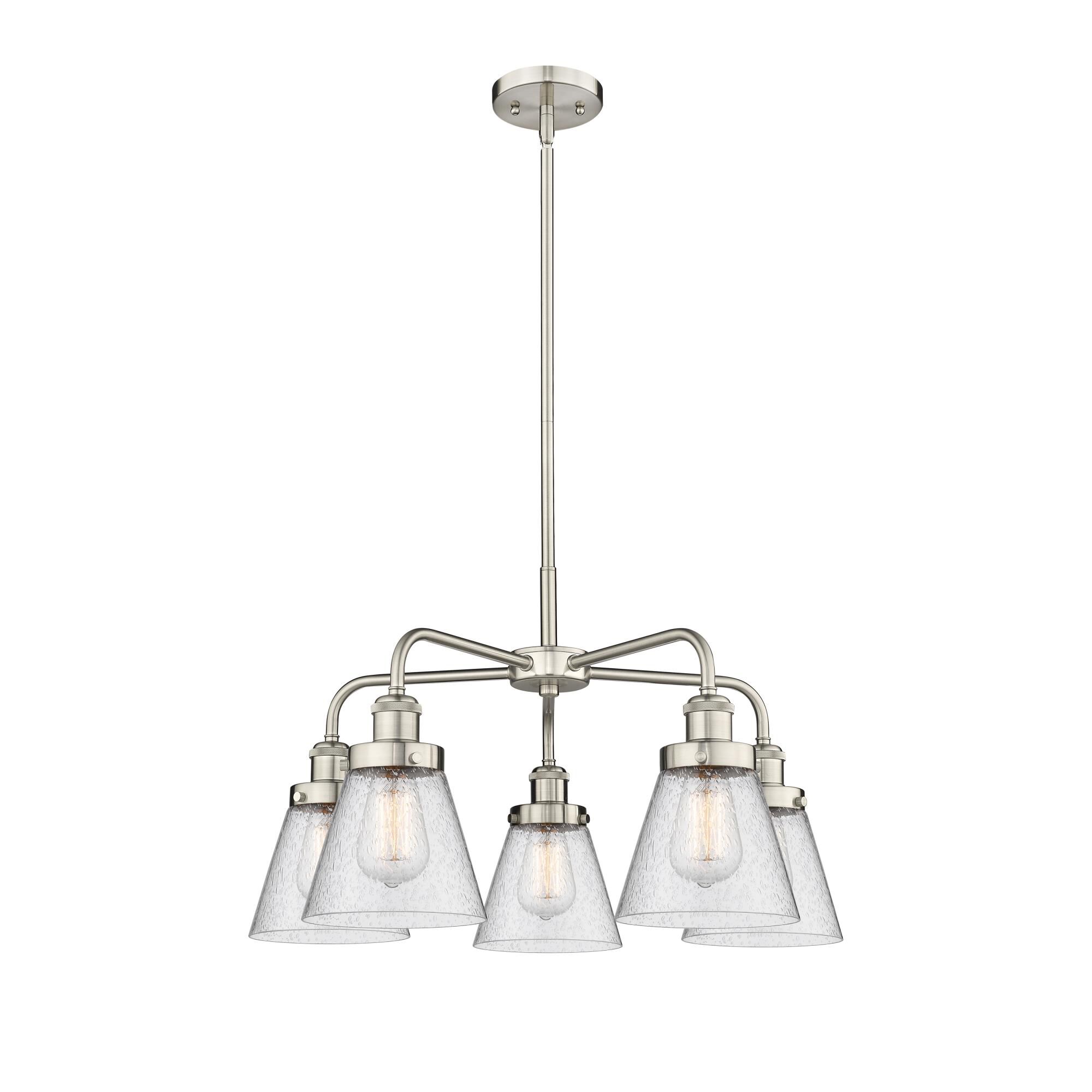 Shown in Satin Nickel finish and Seedy glass