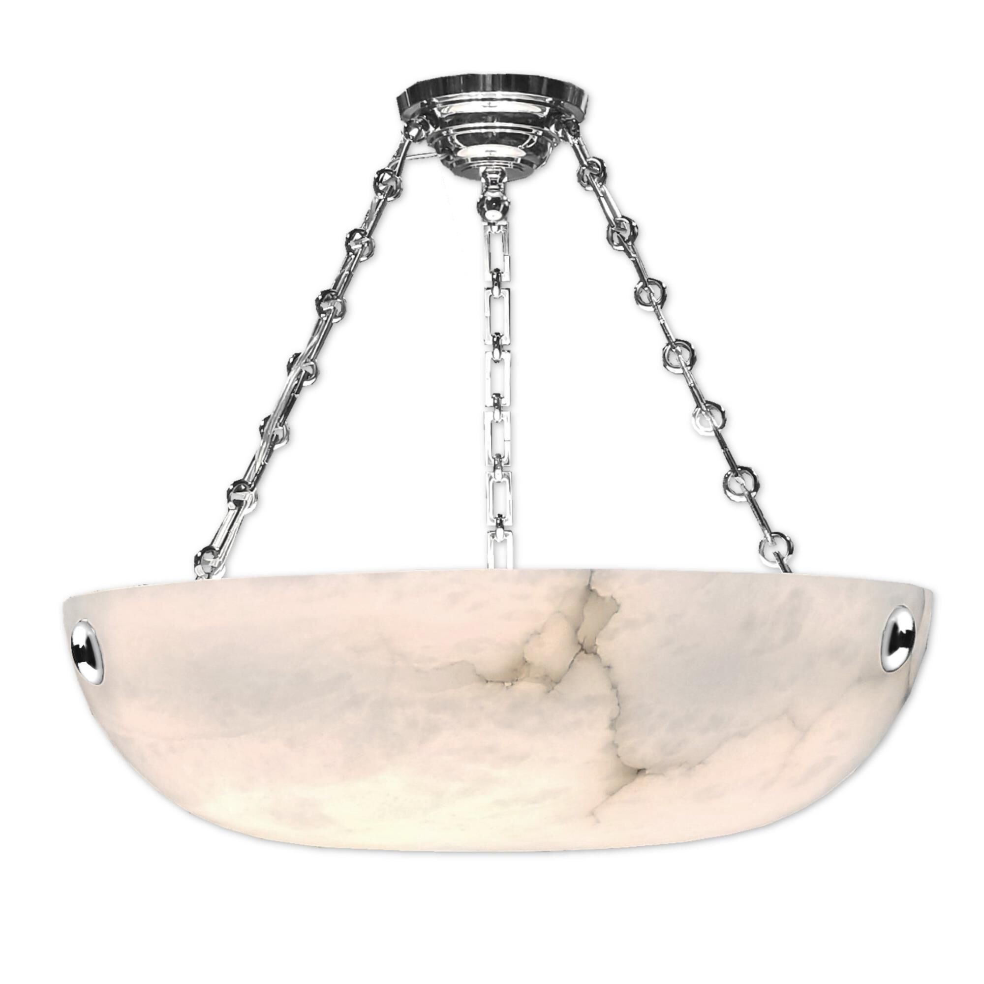 Alabaster Bowls Large Pendant by American Brass and Crystal
