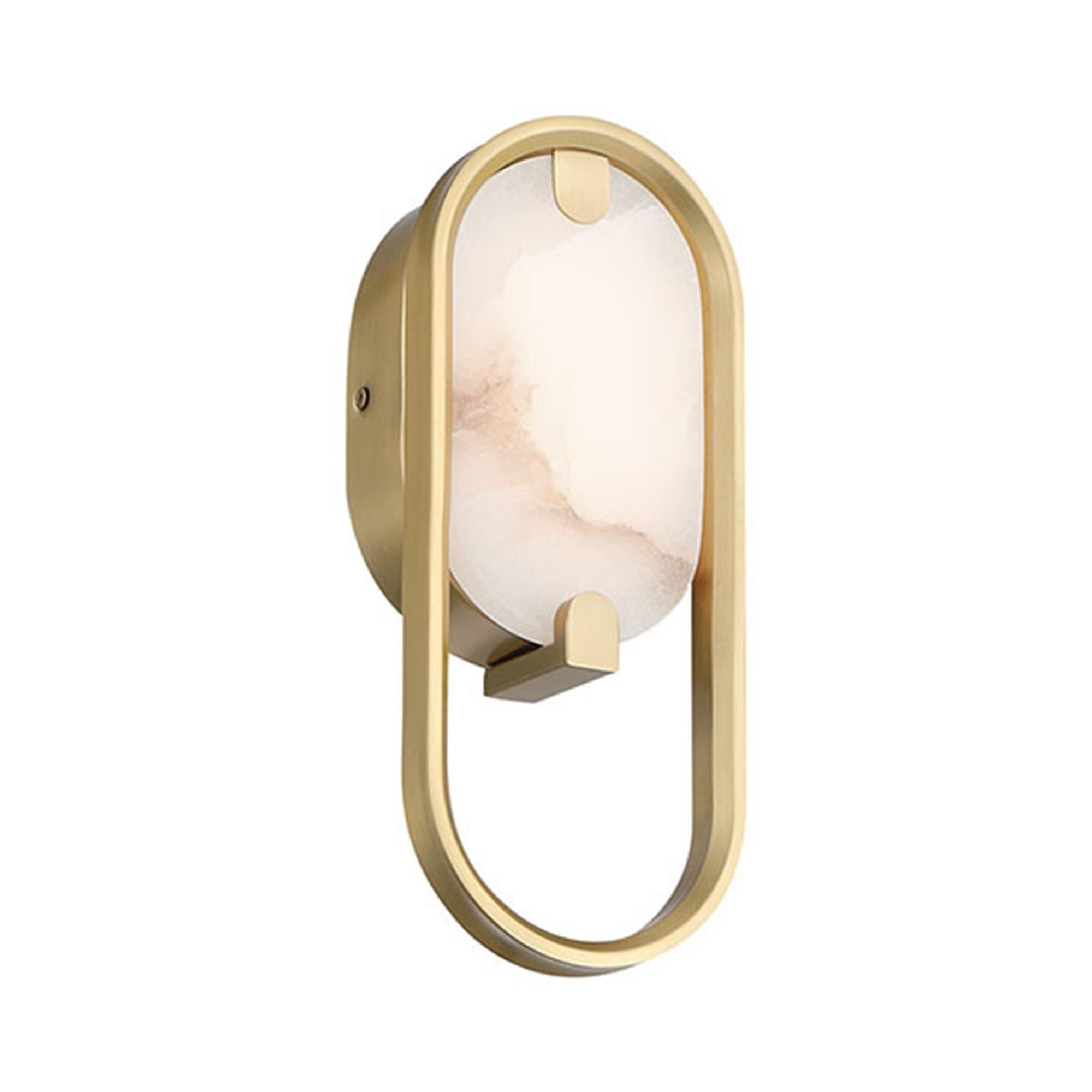 Shown in Gold finish and Alabaster glass