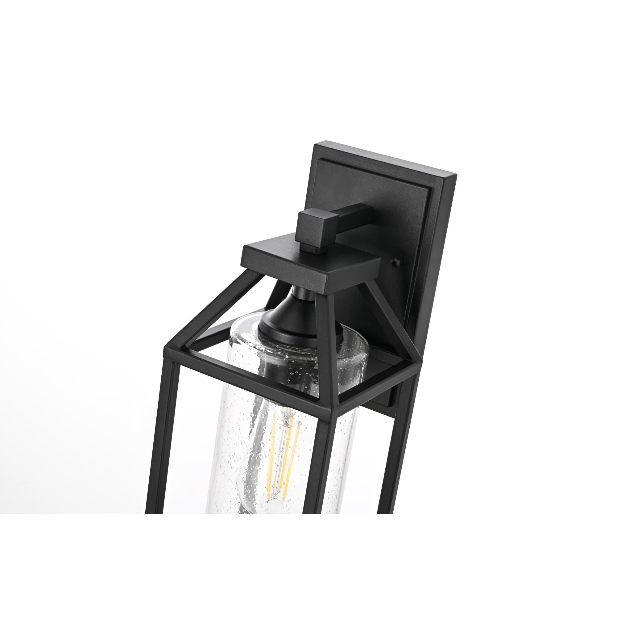 Shown in Black finish and Clear glass