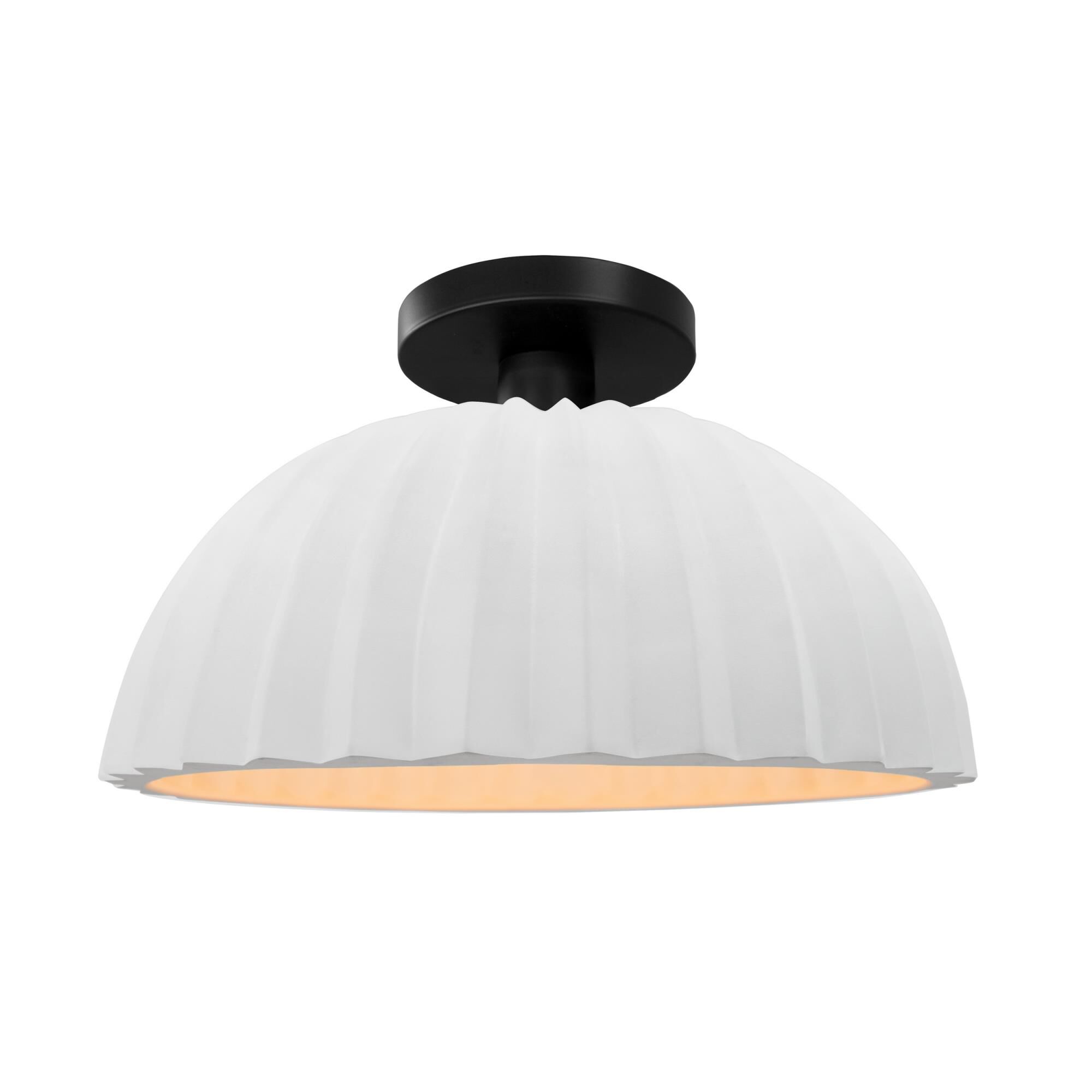 Pleated Dome 13 Inch Semi Flush Mount by Justice Design Group