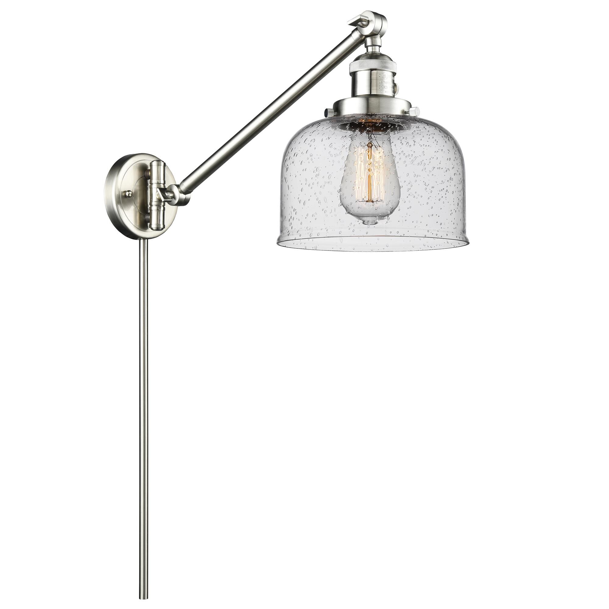 Shown in Brushed Satin Nickel finish and Seedy glass