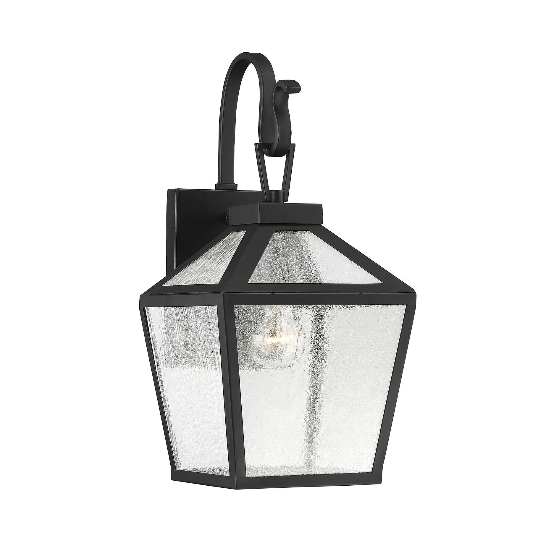 Shown in Black finish and Clear Seeded glass