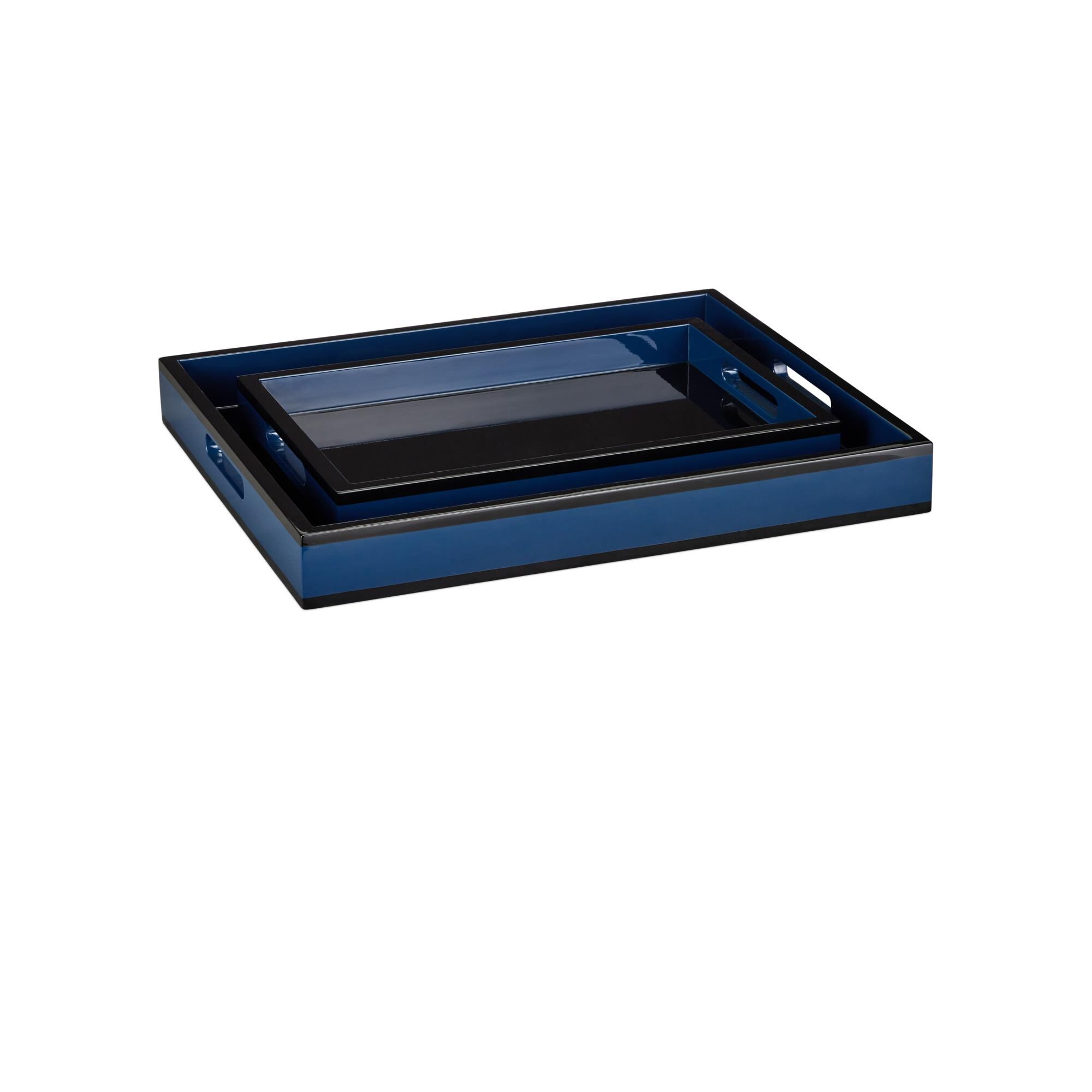 Navy Lacquer Tray by Currey and Company