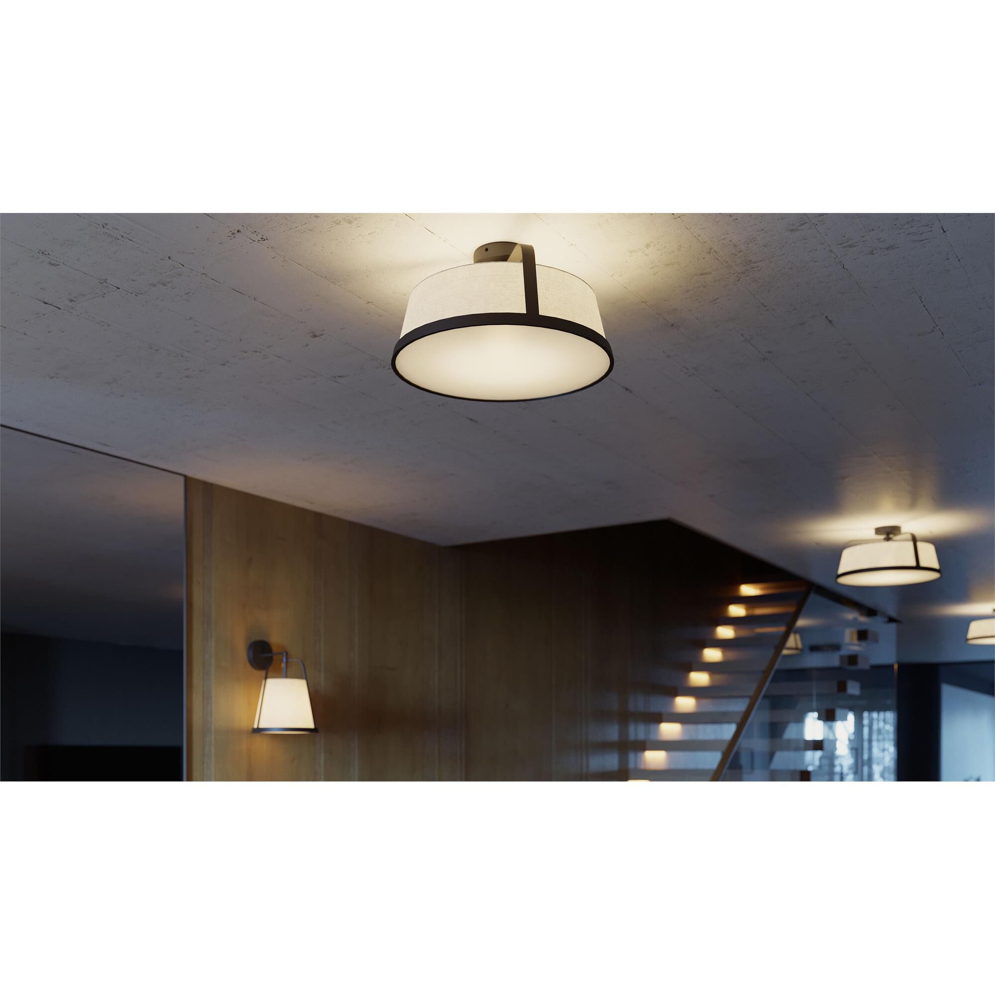 Shown in Black finish and White glass