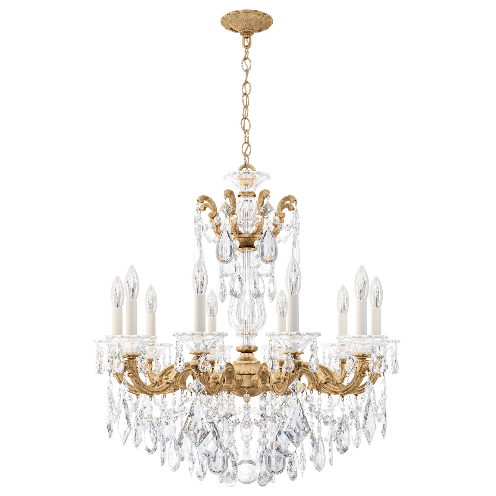 Shown in French Gold finish and Clear Heritage crystal