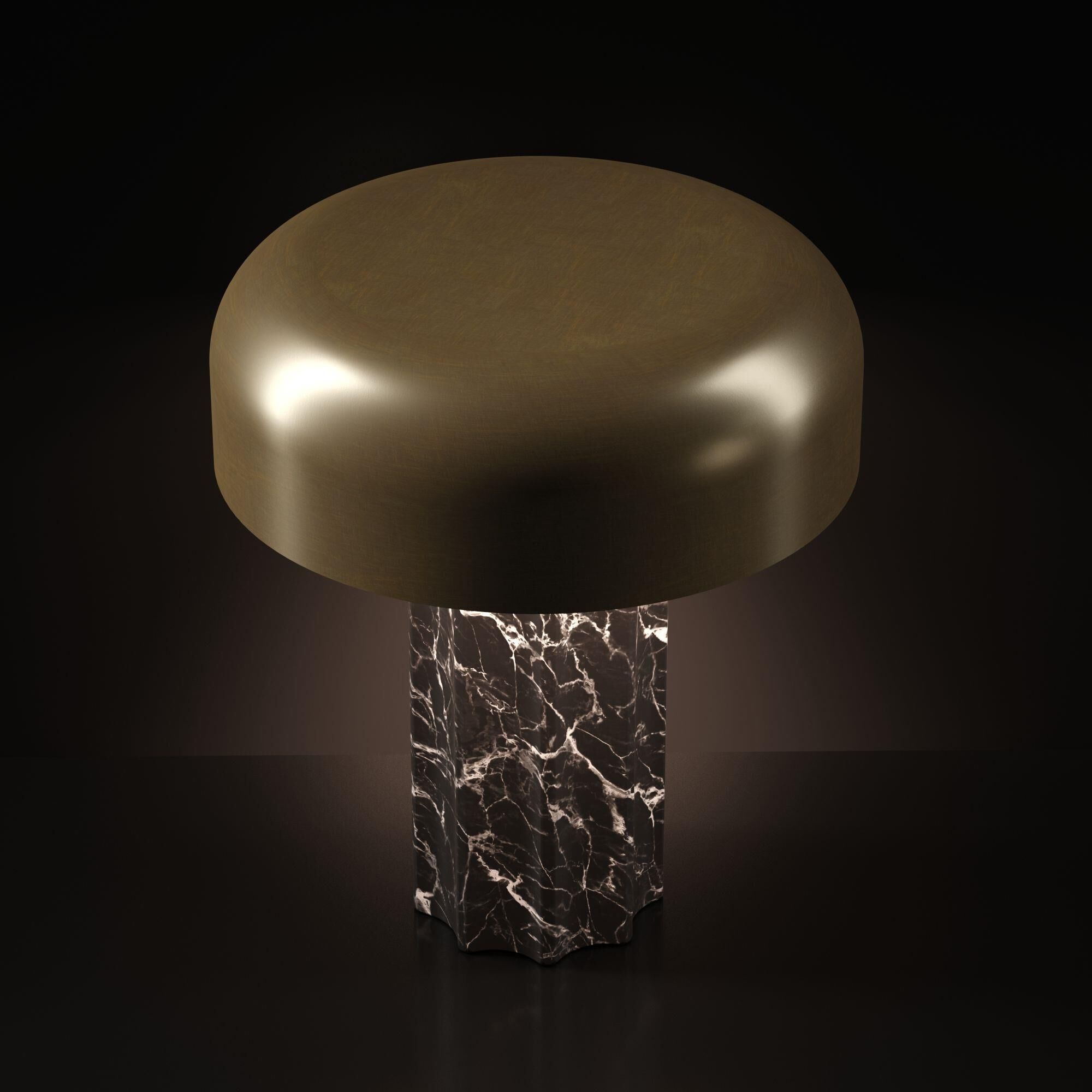 Shown in Black Marble and Brushed Brass finish